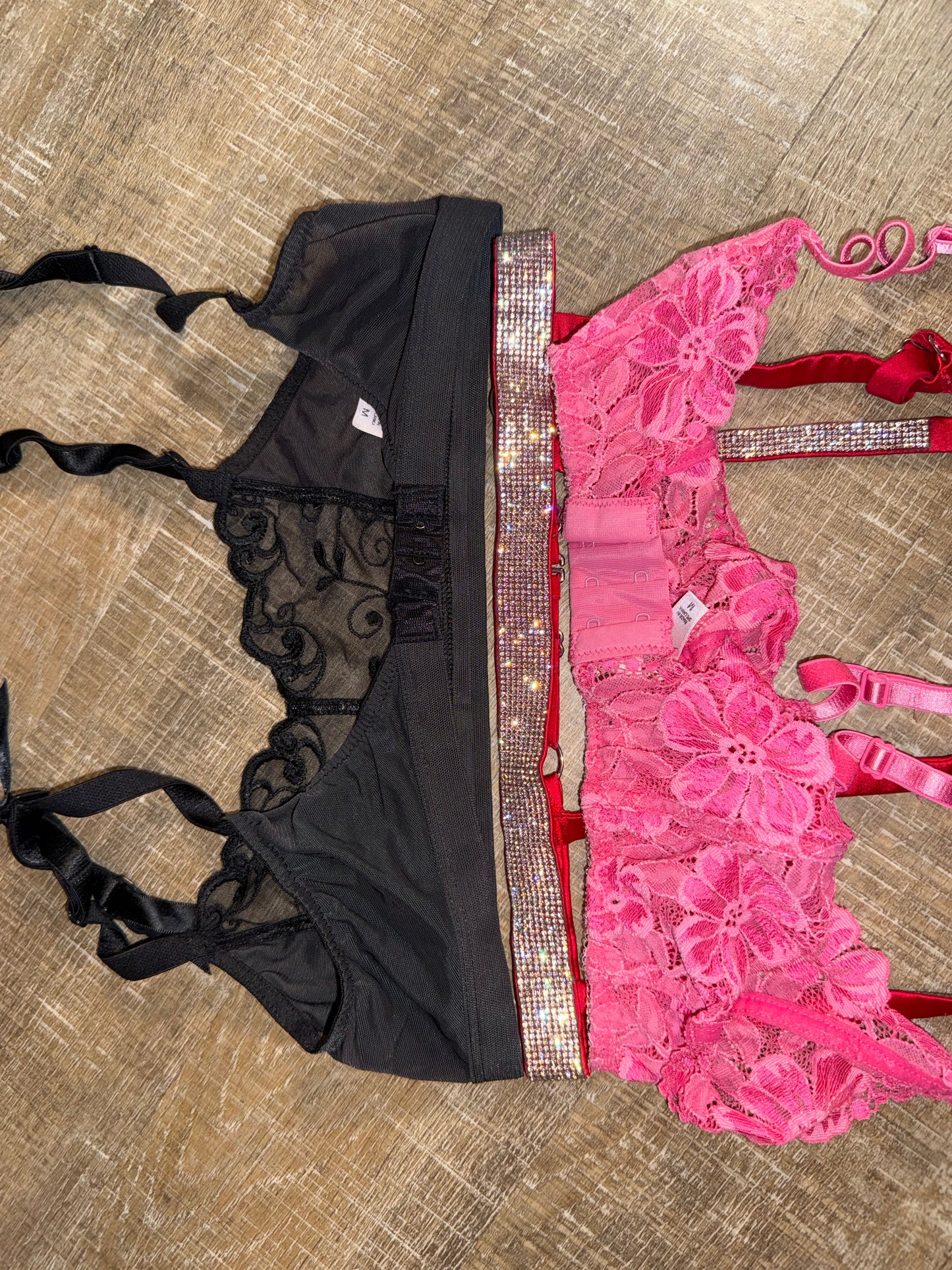Victoria's Secret Red/Silver Bling Garter Belt