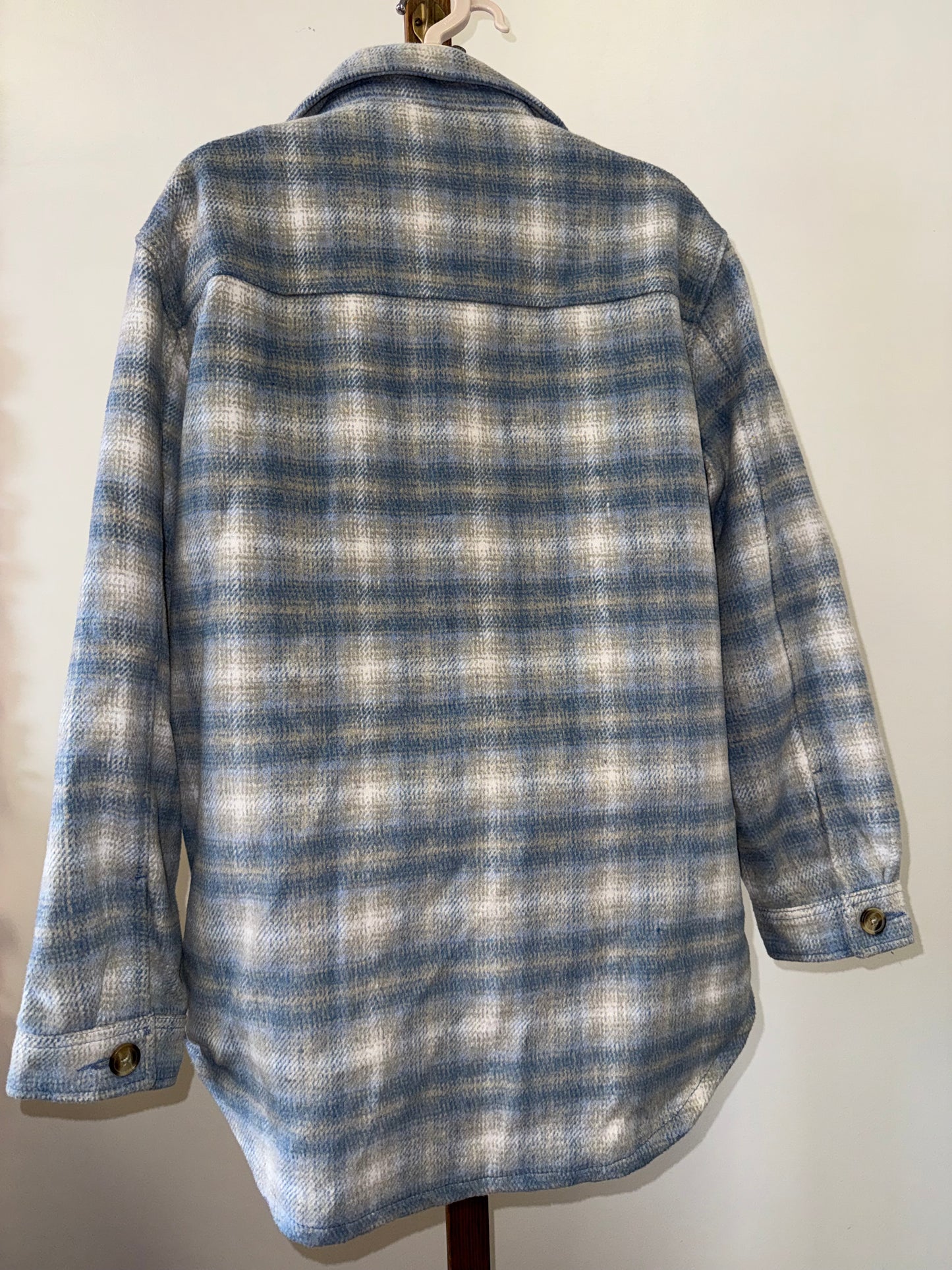 NWT American Eagle (XS) Brand New Blue Plaid Button Up Shacket Coat