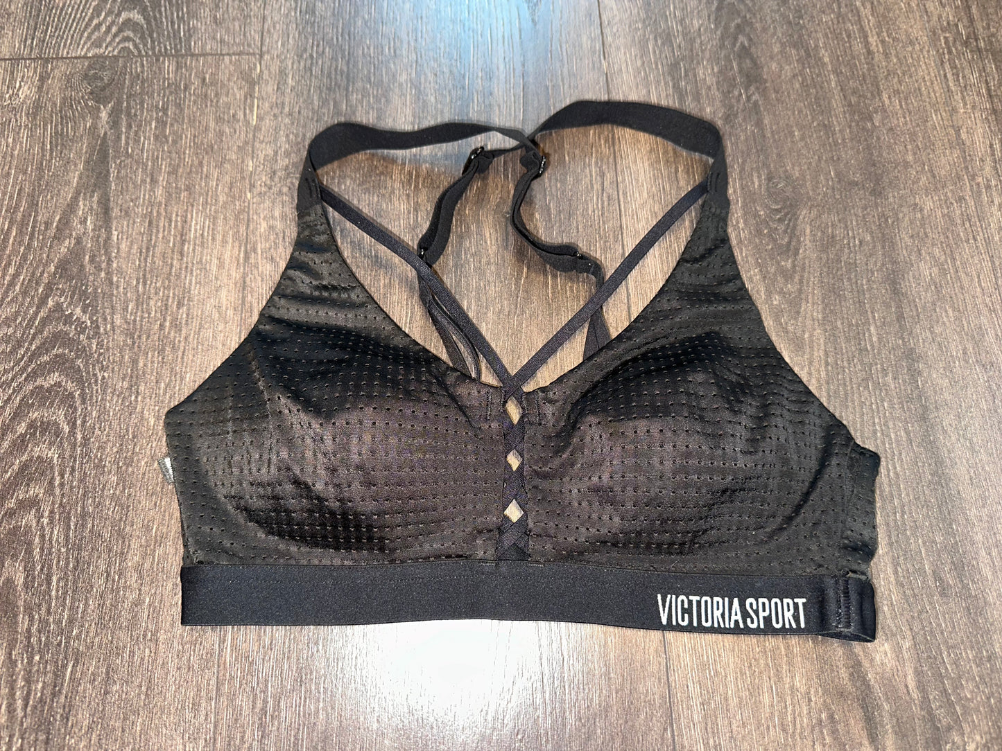 Victoria's Secret Sport (32B) Black Mesh Sports Bra