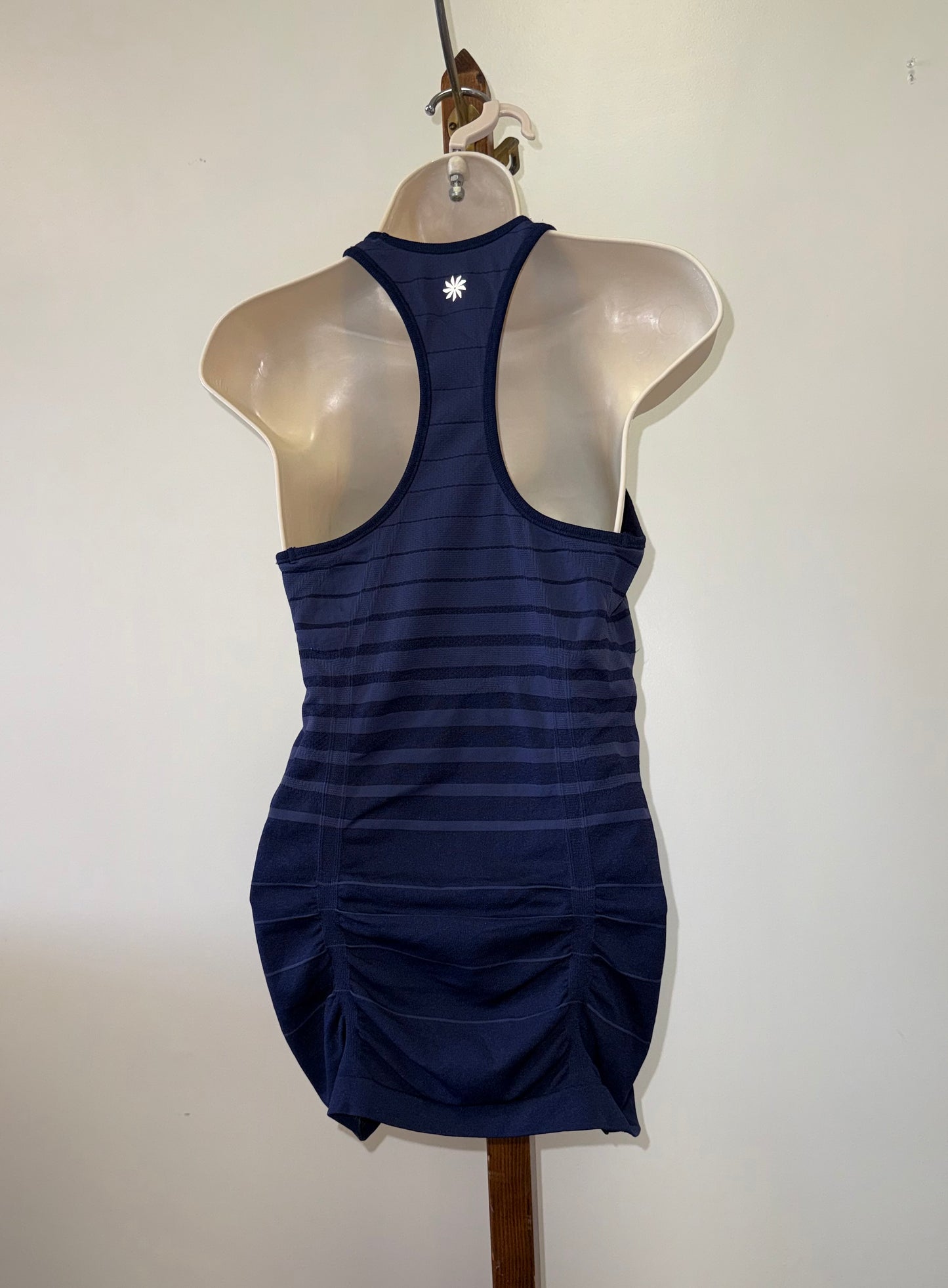 Athleta (Medium) Navy Blue Form Fitting Scrunched Tank