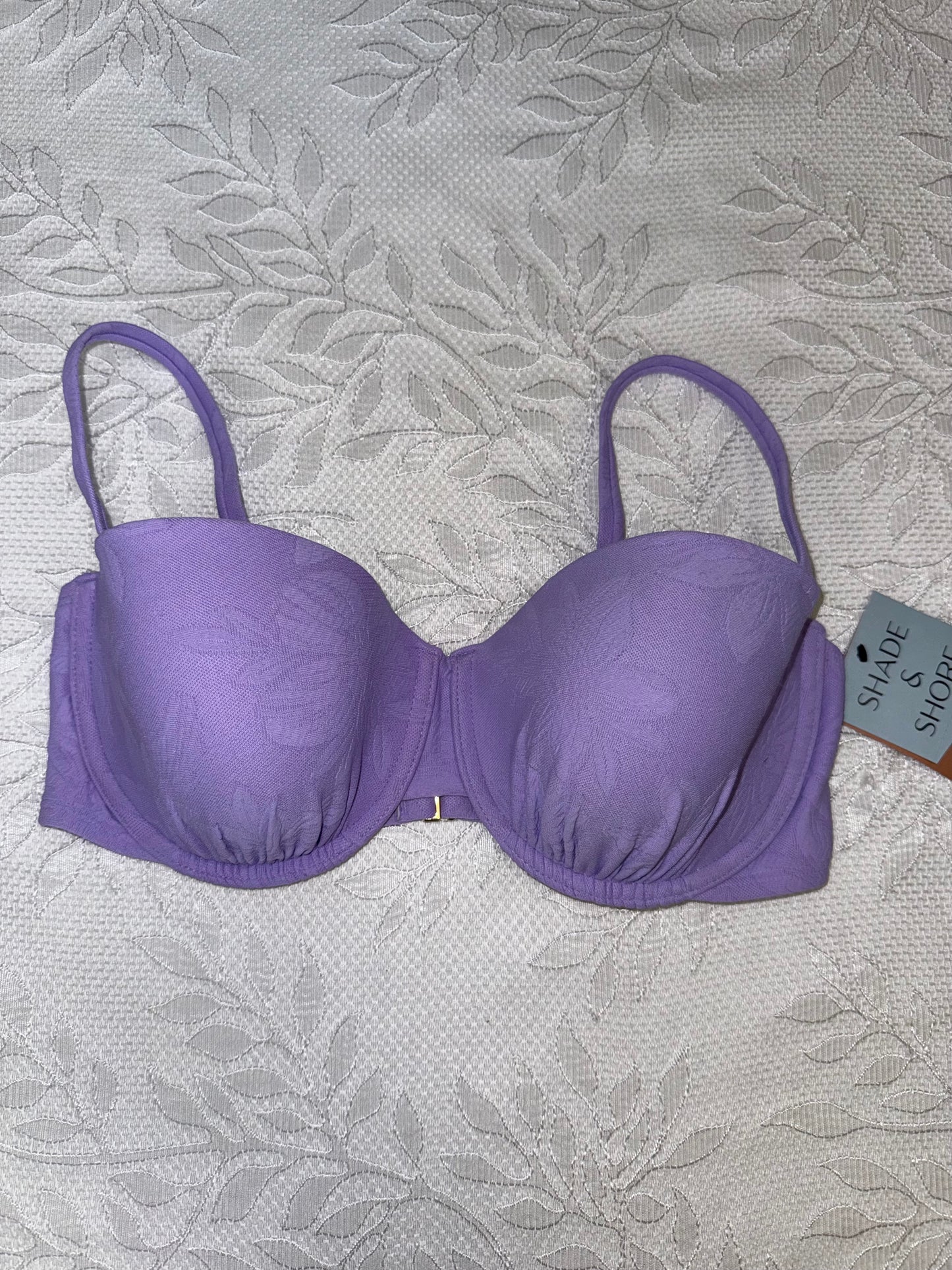 NWT Shade & Shore (34DD) Brand New Purple Light Lift Bikini Top