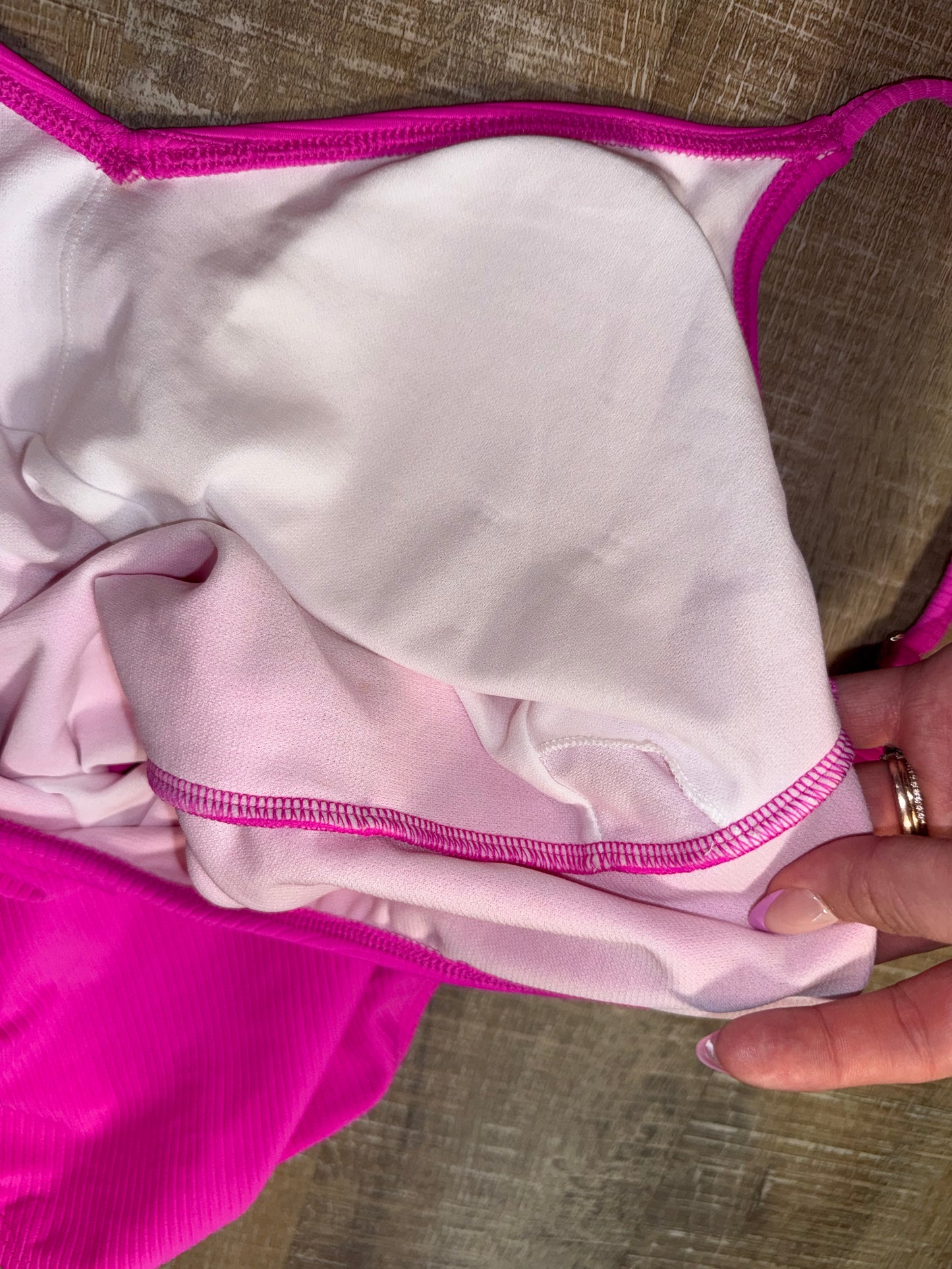 NWT O'rageous (XL) Brand New Pink Ribbed One Piece Swimsuit