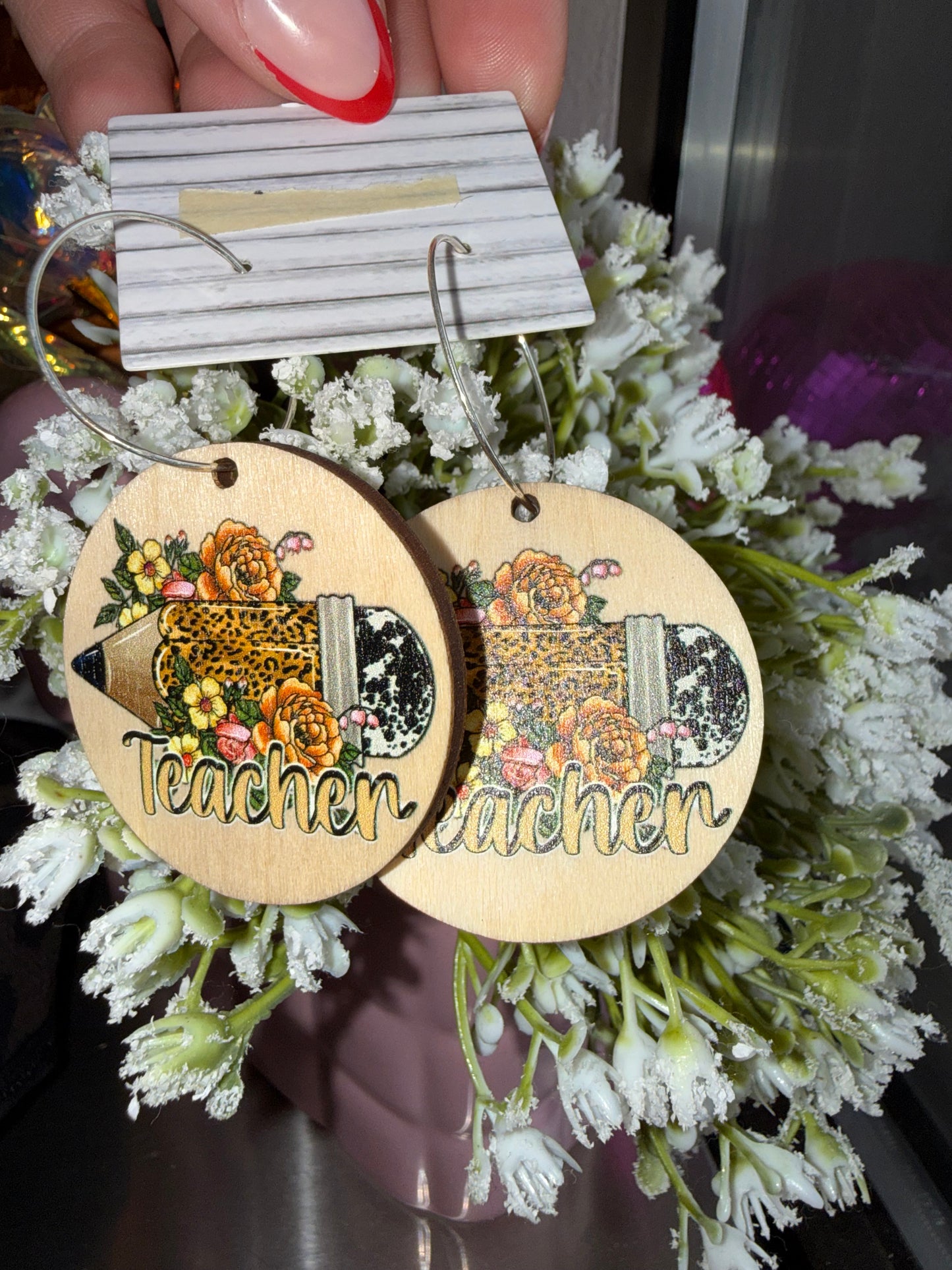 Wooden Teacher Earrings