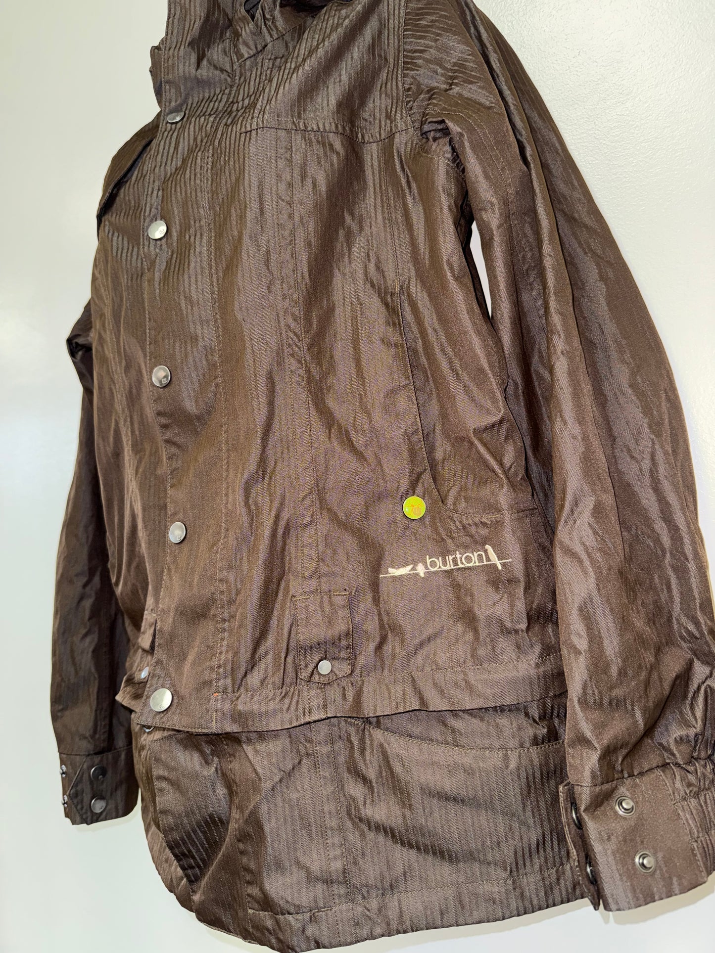Burton Racing (Medium) Brown Button Up Coat with Zipped Bottom Half