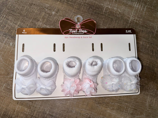 NWT Stepping Stones (0-6 Months) Brand New Pack of 3 First Steps Socks