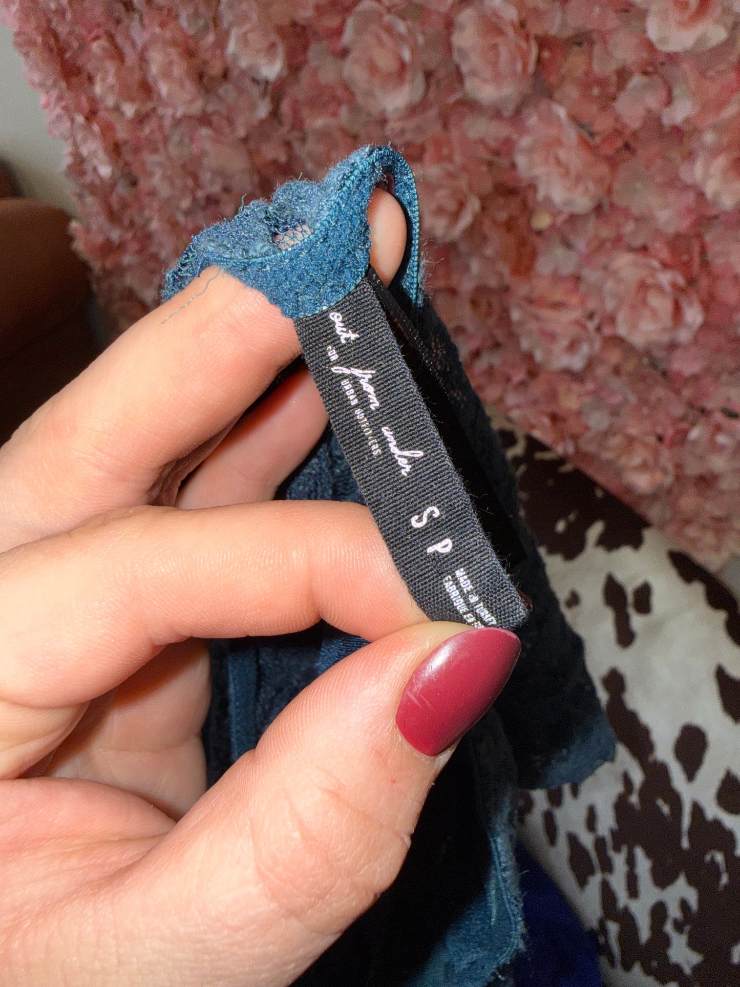 Out From Under By Urban Outfitters (Small) Teal Lace Lingerie Chemise Slip