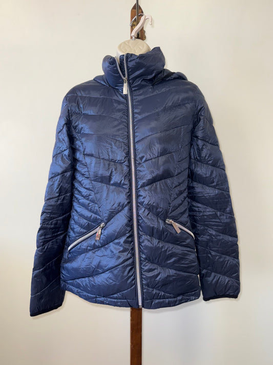 Calvin Klein (Medium) Blue Warmth Factor Packable Zip Up Coat