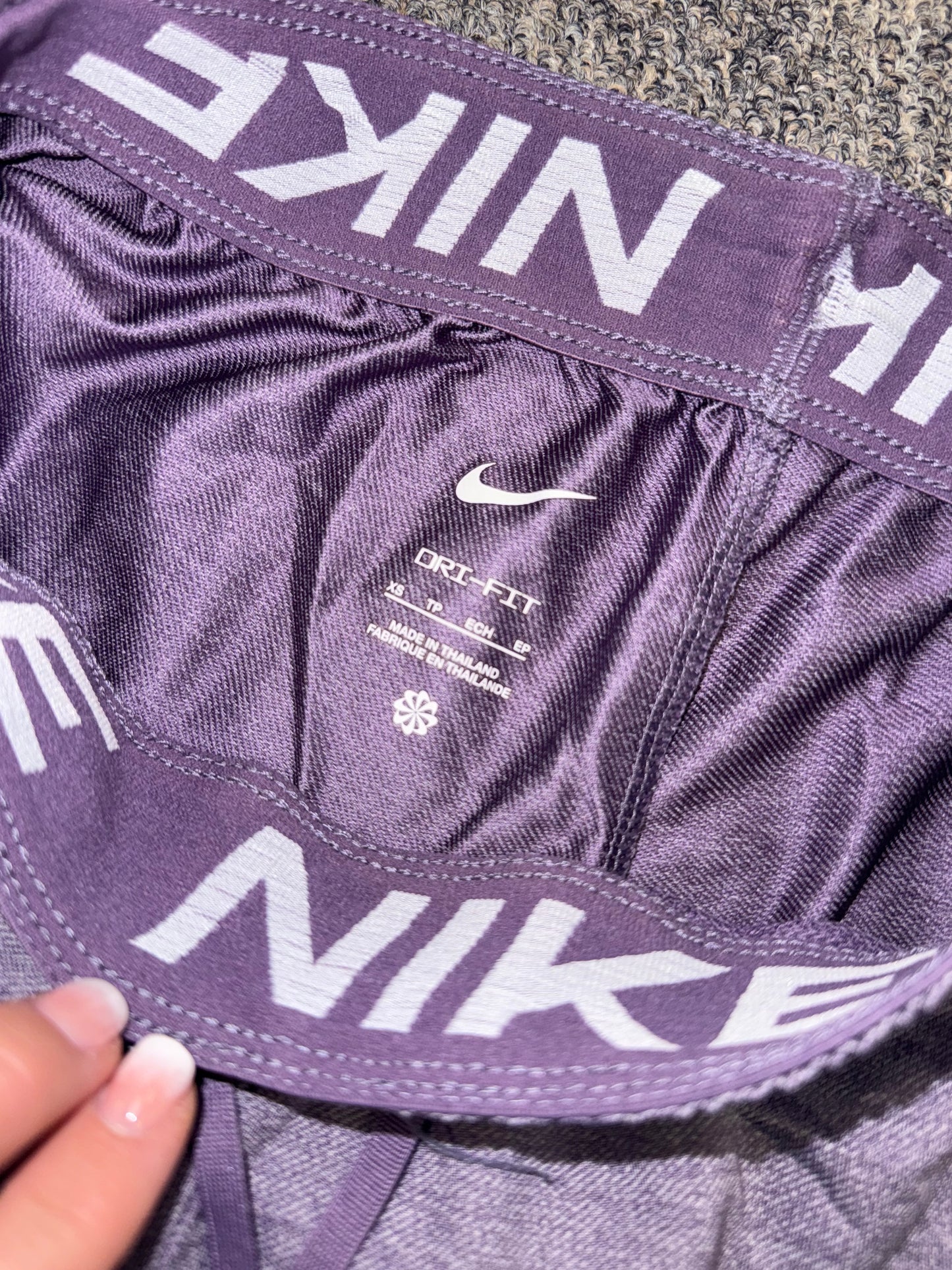 Nike (XS) Purple Dri-Fit Sporty Drawstring Shorts with Pockets