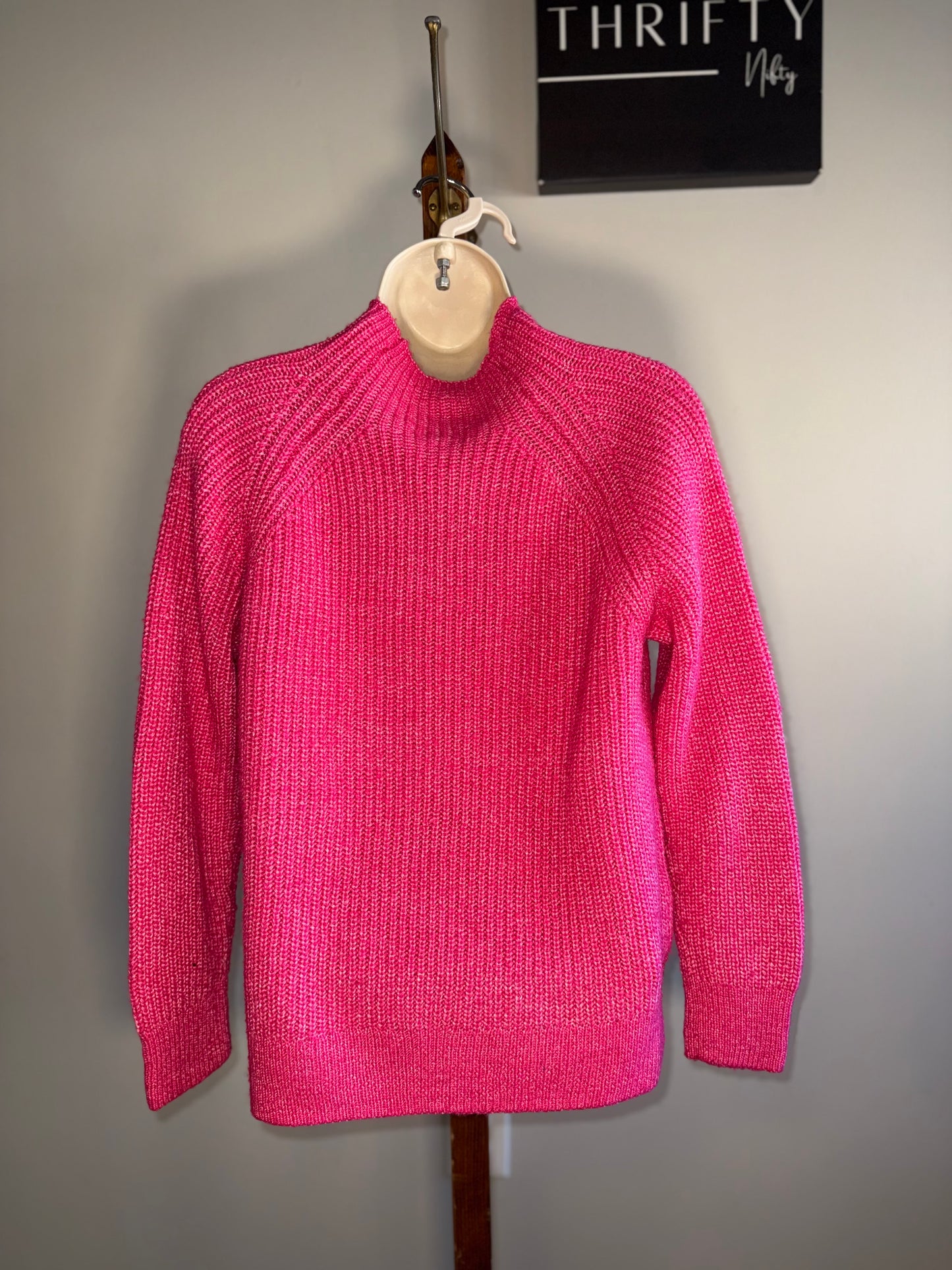 Michael Kors (Large) Hot Pink Knit High Neck Sweater