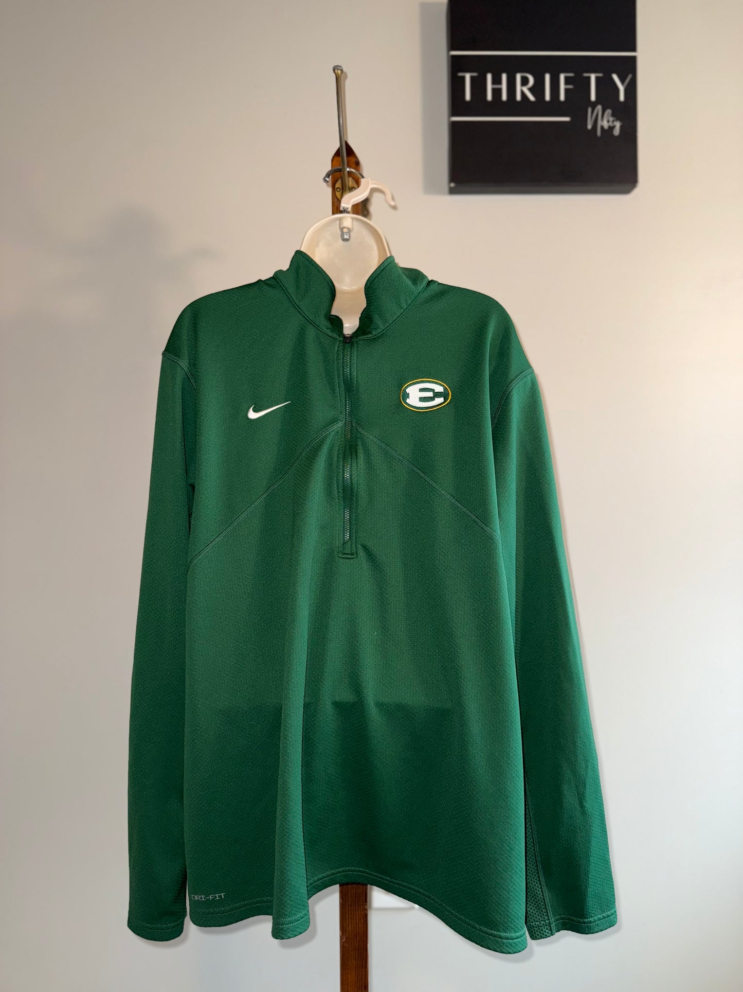 Nike (XXL) Green 3/4 Zip Up Dri Fit Pullover