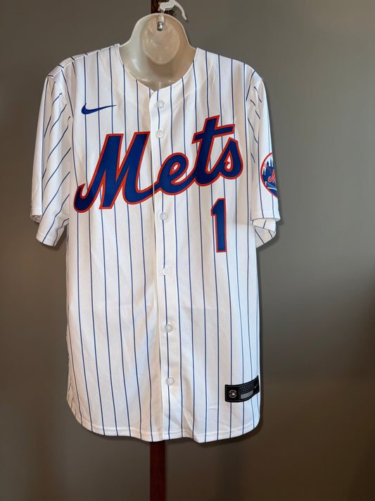 NWT Nike (Medium) Brand New Mets McNeil #1 Striped Baseball Jersey