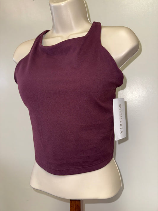 NWT Athleta (Medium) Brand New Maroon Padded Purpose Crop Bra