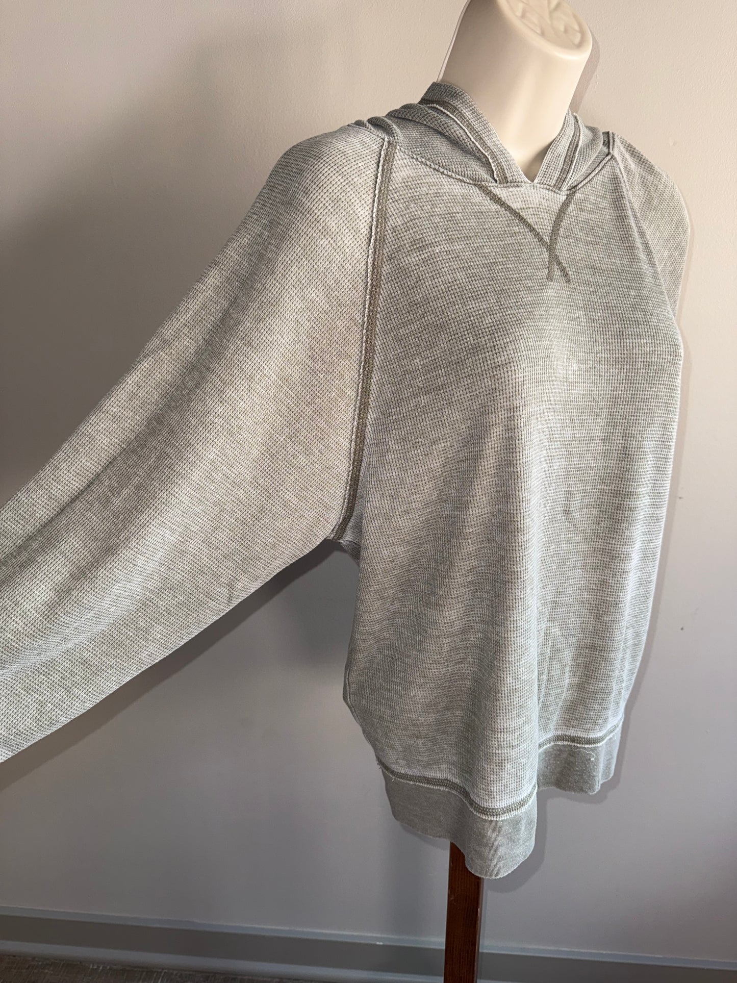 Lucky Brand (Large) Green Waffle Knit Long Sleeve with Hood