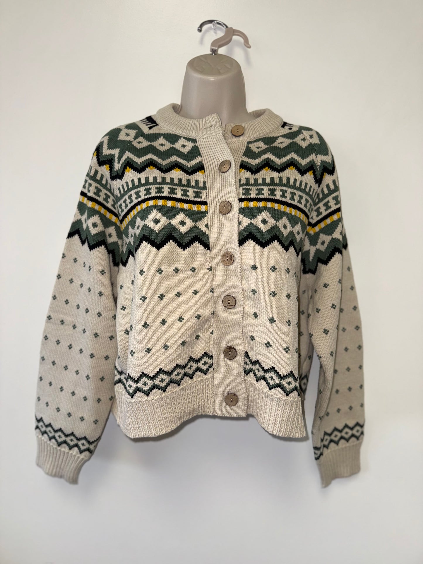 NWT Miou Muse (Small) Brand New Neutral Knit Button Up Sweater Cardigan