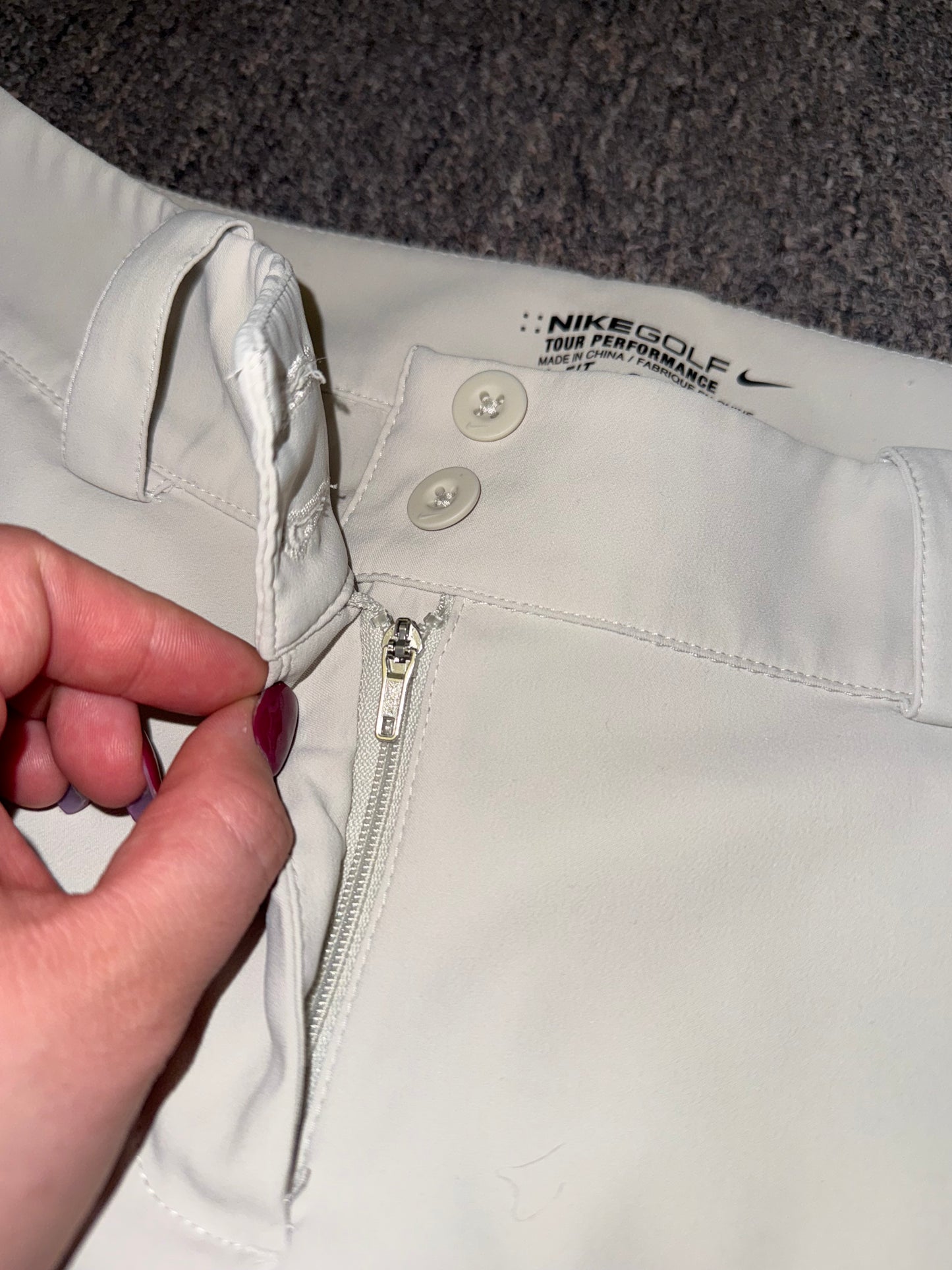 Nike Golf (2) Cream Tour Performance Dri-Fit Golfing Shorts