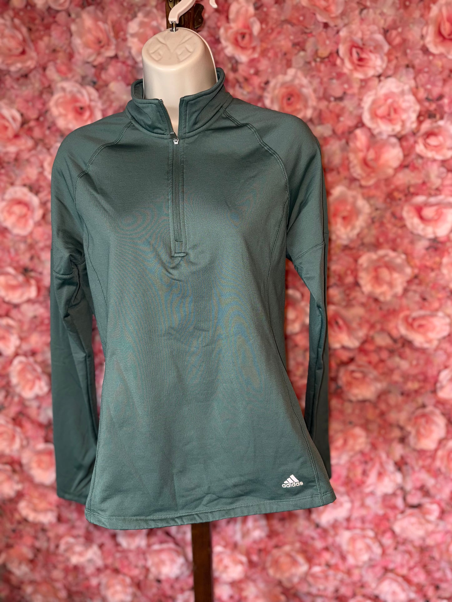 adidas (Medium) Green Golf 3/4 Zip Up Sweatshirt