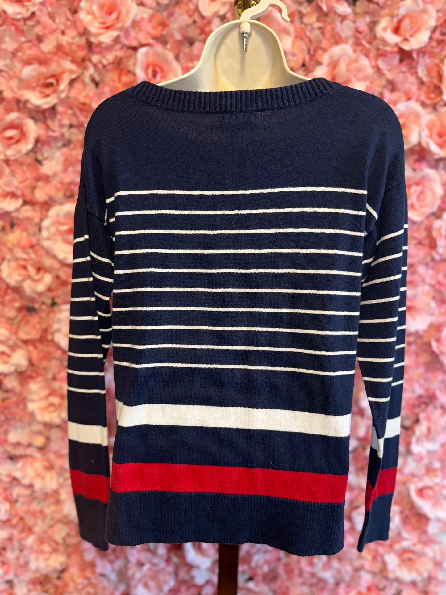 Gap (Small) Red White and Blue Striped Knit Sweater