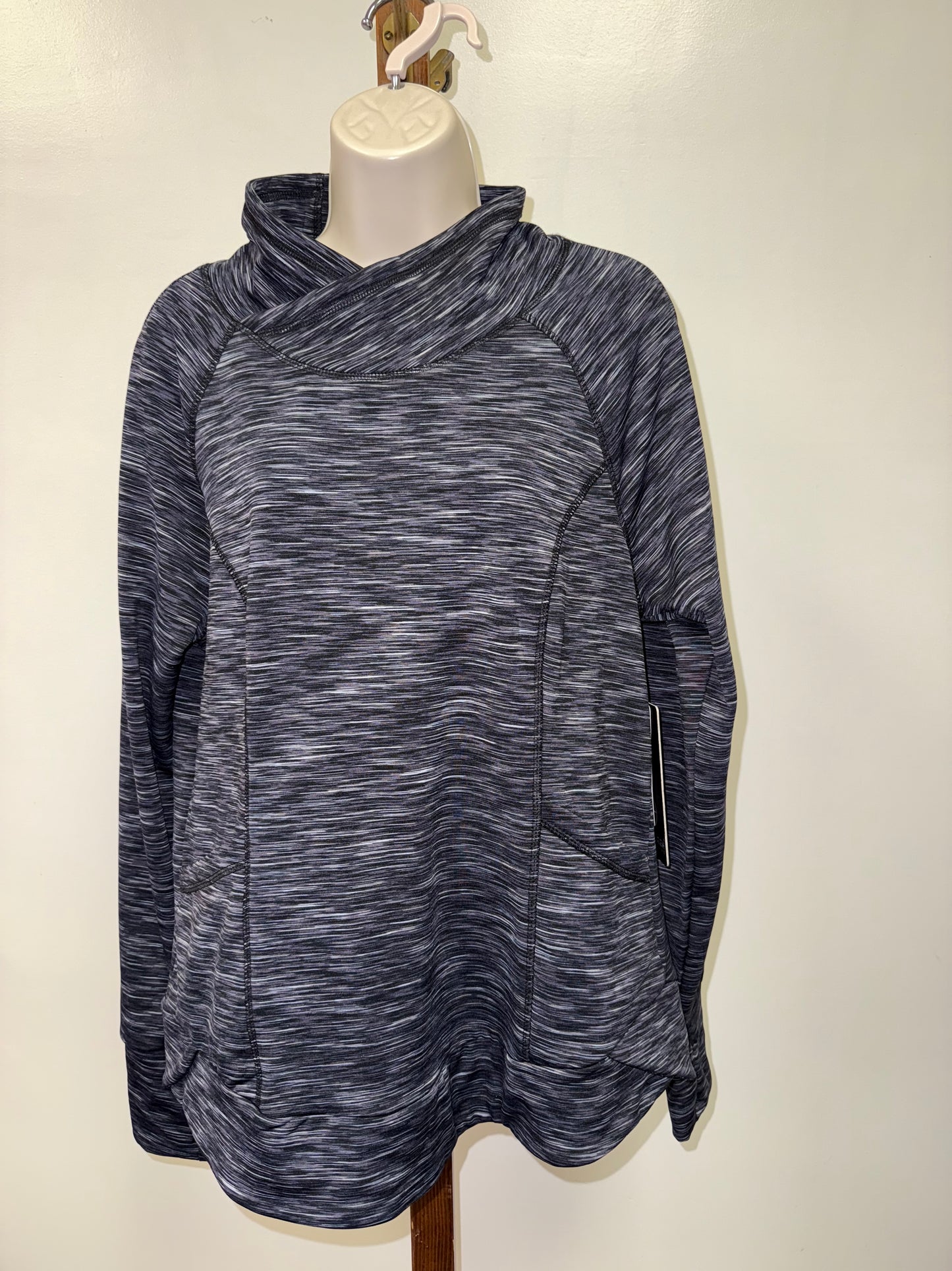 NWT 90 Degree (Large) Brand New Black//Grey Cowl Neck Sweatshirt with Fleece