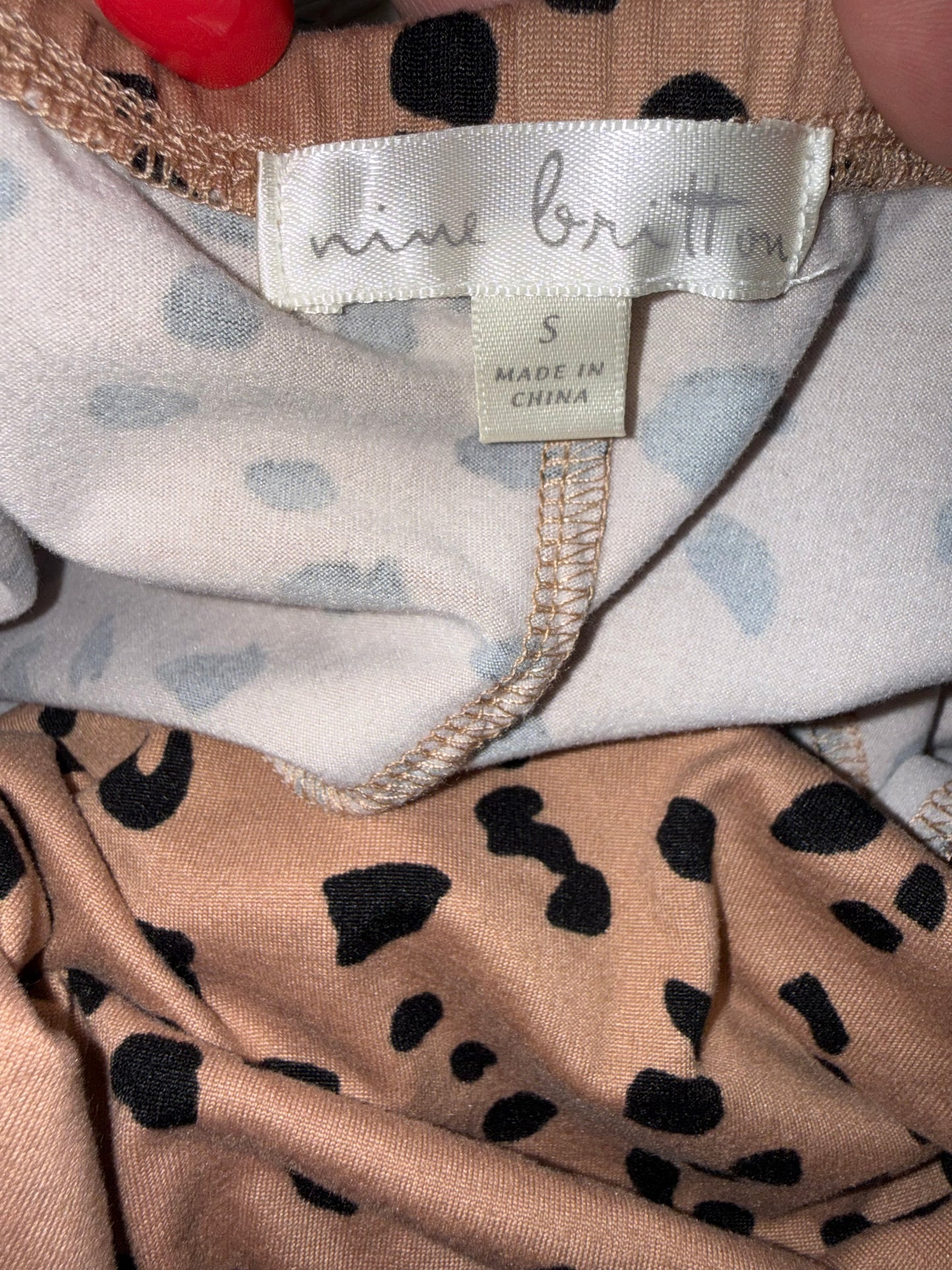 Nine Britton (Small) Neutral Cheetah Print Maxi Dress with Twist Front Detail