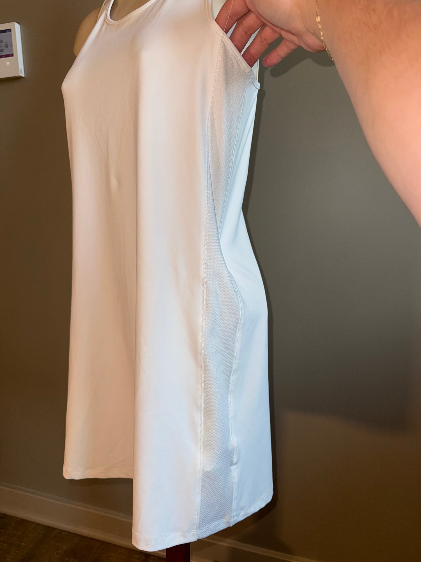 NWT Prince (Girls Large) Brand New White Midi Tank Dress with Undershort