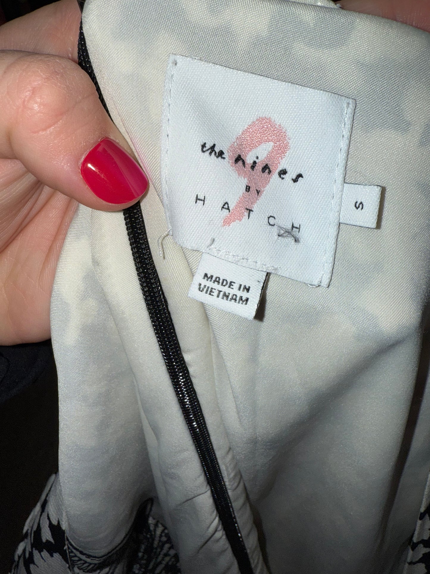 The Nines by Hatch (Small) Black//Cream Floral Maternity Maxi Dress