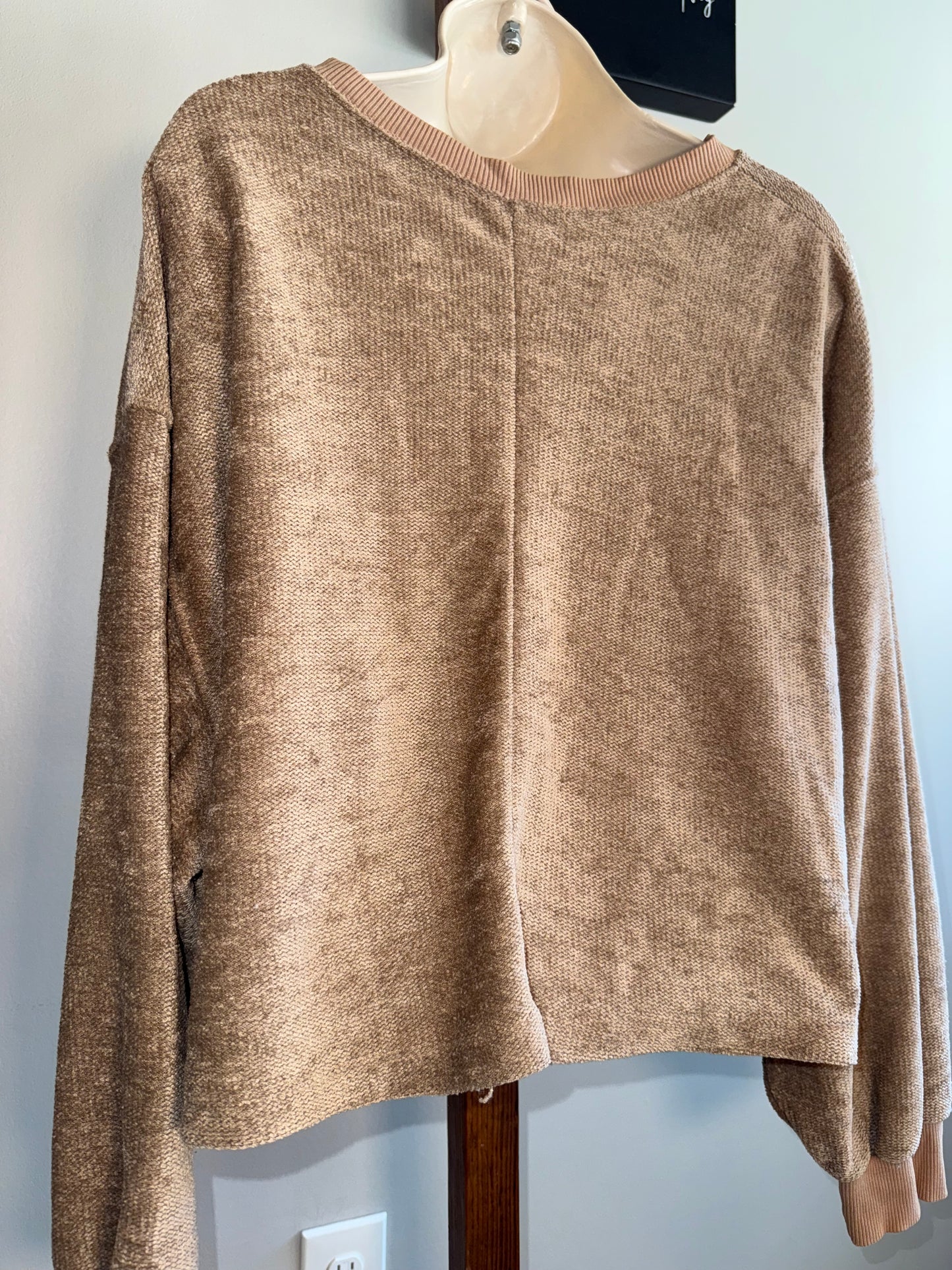 Zara (Medium) Brown Cropped Crewneck Sweatshirt