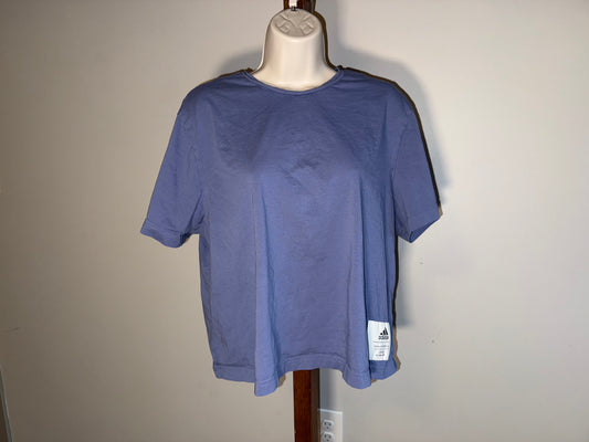 adidas (XL) Blue Short Sleeve Cropped T-Shirt