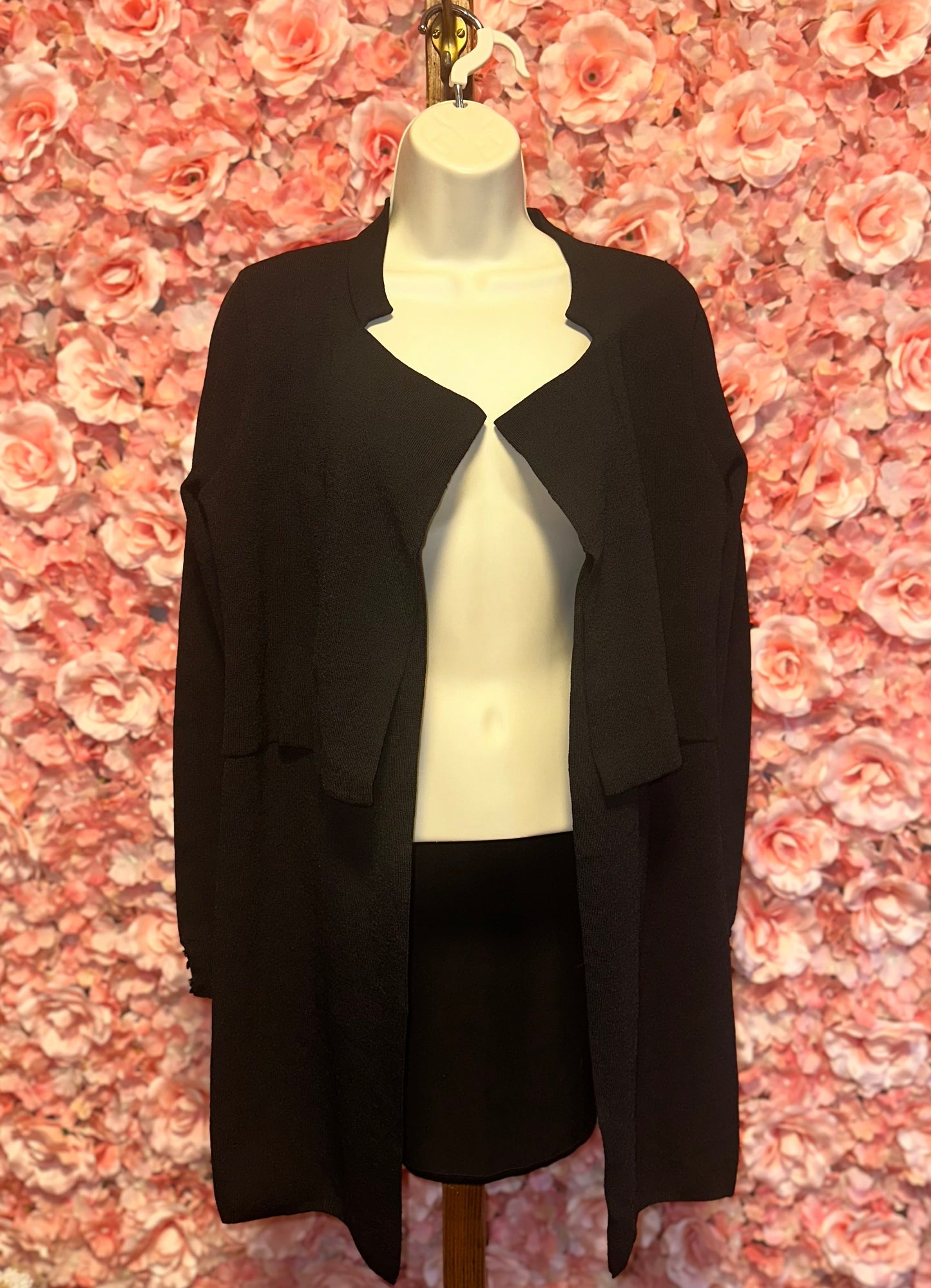 White House Black Market (Small) Black 100% Silk Sweater Blazer