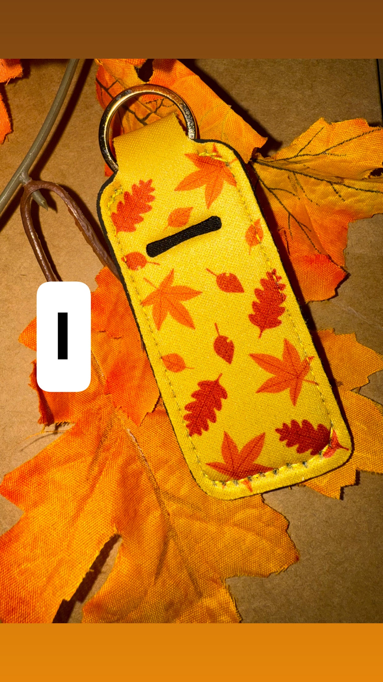 1 Fall Themed Chapstick Holder Keychain