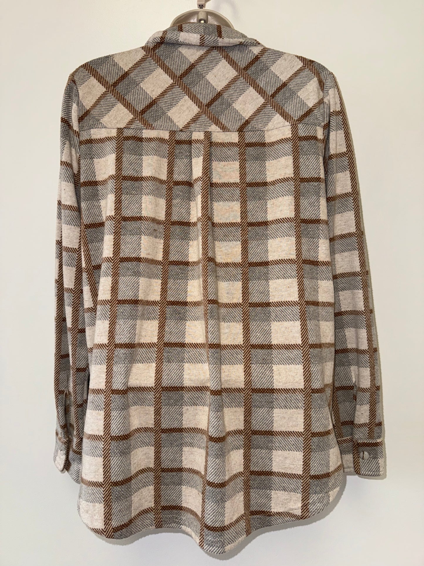 Thread & Supply (Medium) Brown Neutral Plaid Soft Shacket