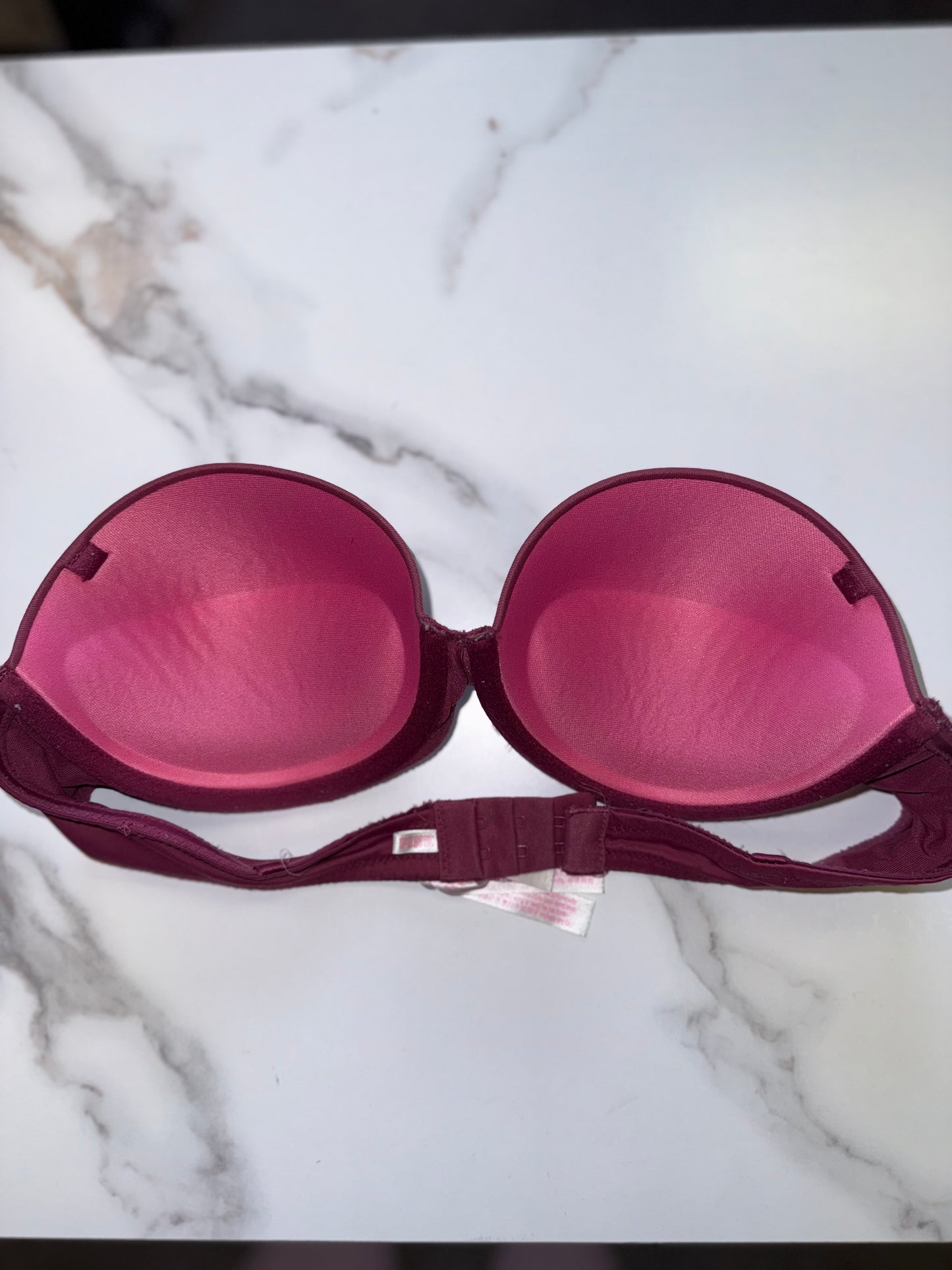 PINK Victoria's Secret (36B) Pink Strapless Wear Everywhere Push Up Bra