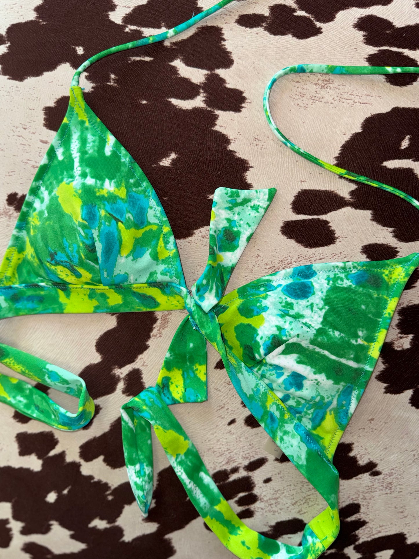 Victoria's Secret (Small) Green and Blue Tie-Dye Bikini Top