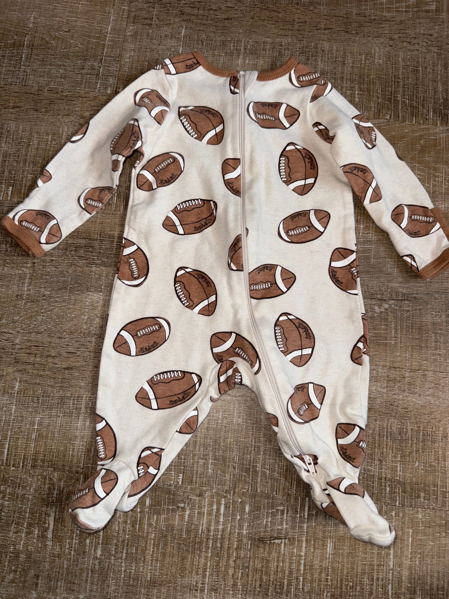 Wonder Nation (0-3Months) Football Themed Neutral Sleepwear Onesie