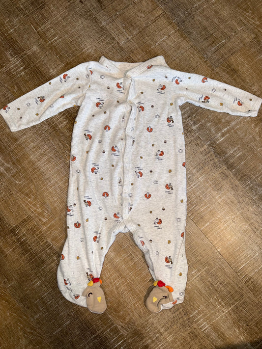 Carters (6 Months) Thanksgiving Themed Onesie with Turkey Feet
