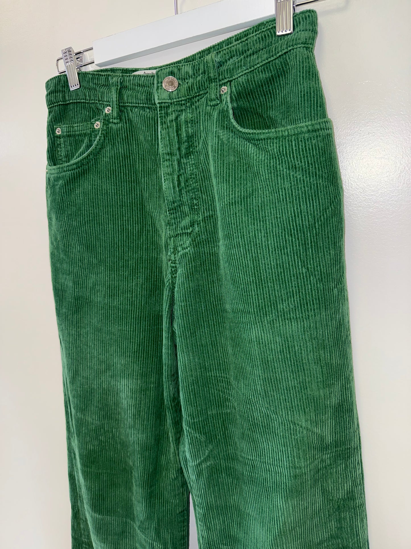 Stradivarius (6) Green Corduroy Straight Leg Pants