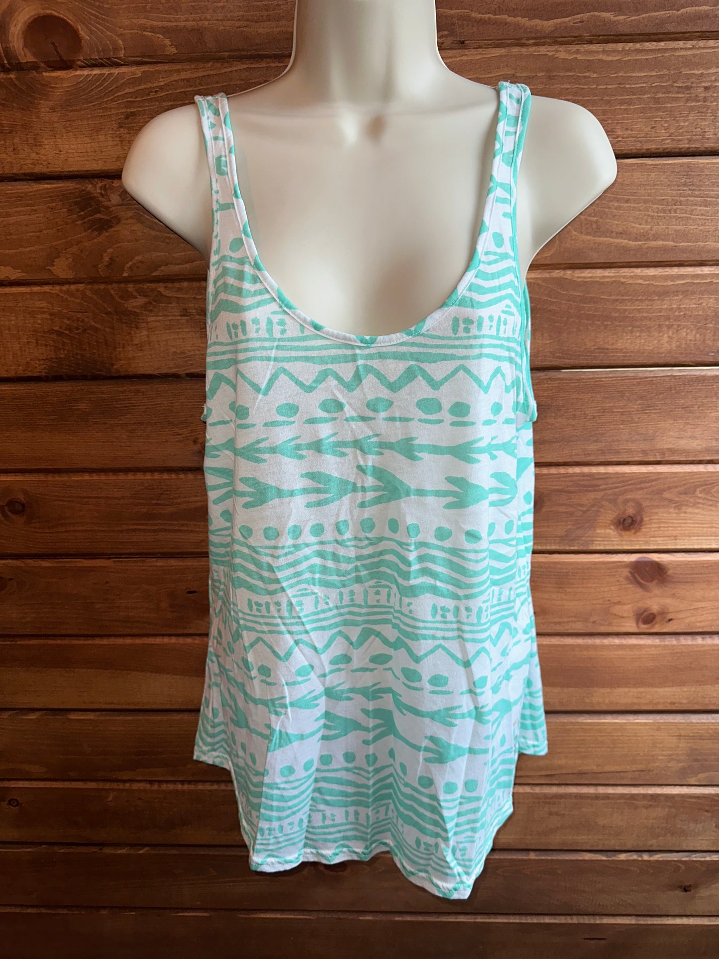 PINK VS (XS) Turquoise Pattern Oversized Tank Top