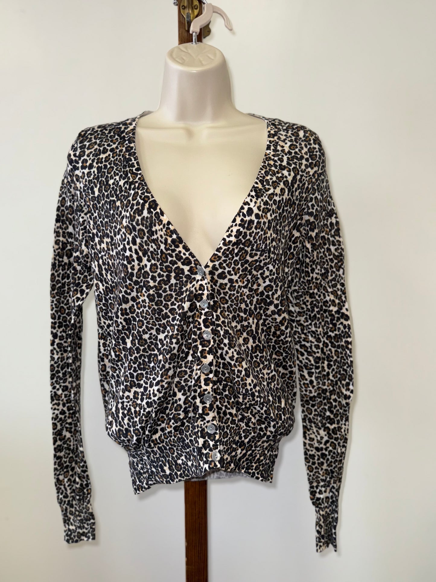 Victoria's Secret (Medium) Vintage Cheetah Print Button Up Lightweight Cardi