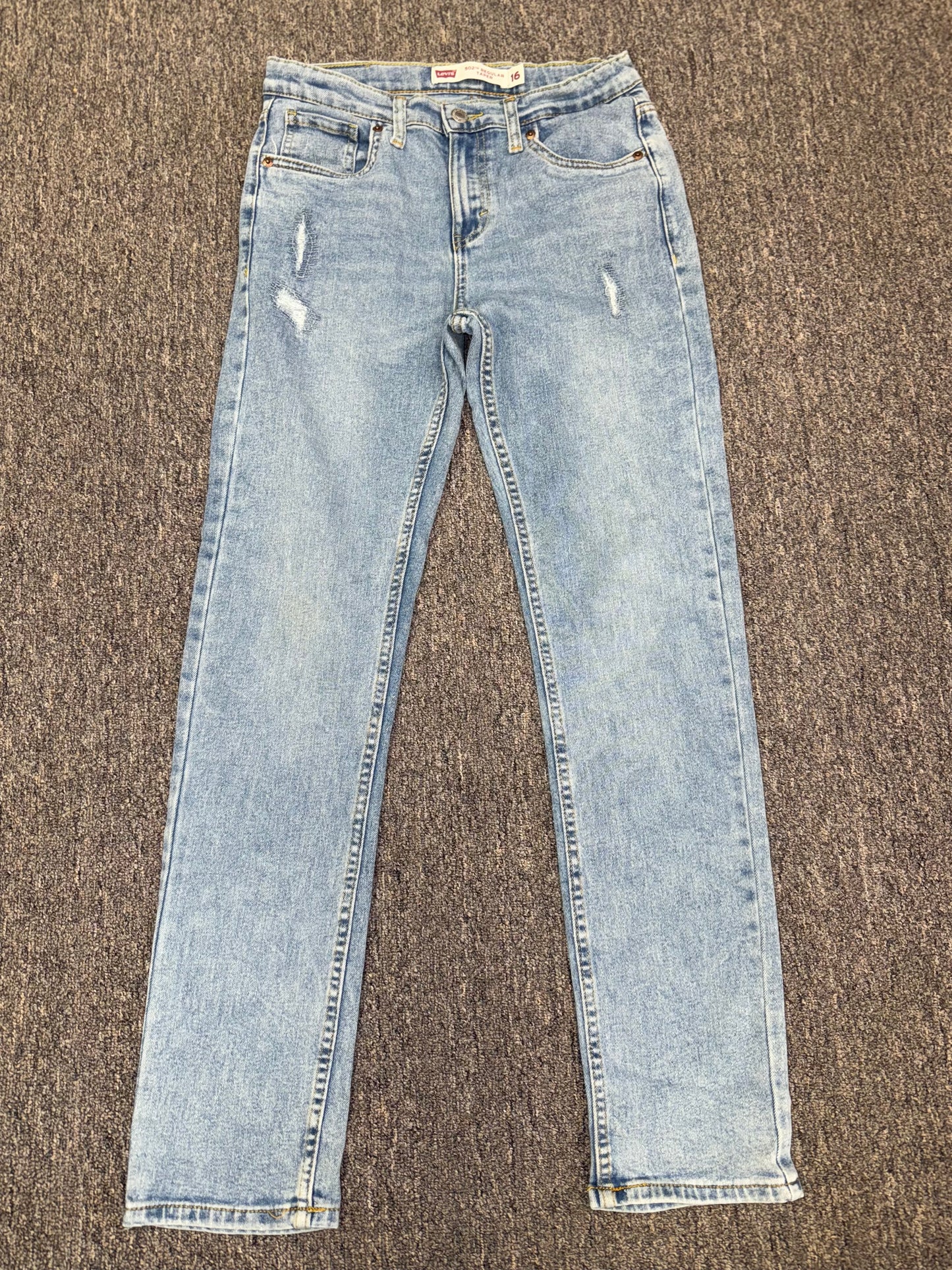 Levis (16) Light Wash Denim 502 Regular Taper Jeans with Adjustable Waist