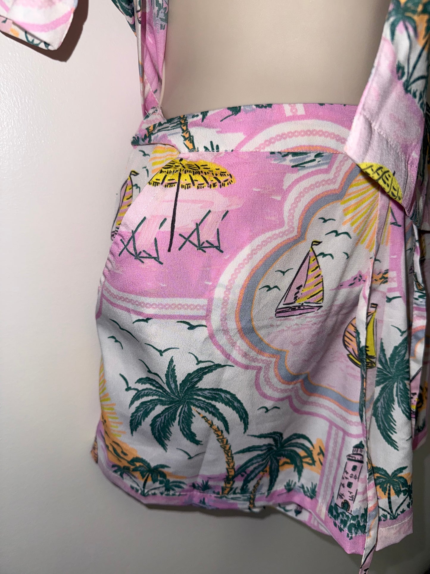 Cynthia Rowley (Small) 2 Piece Summer PJ Set - Shorts & Button Up Sleepwear