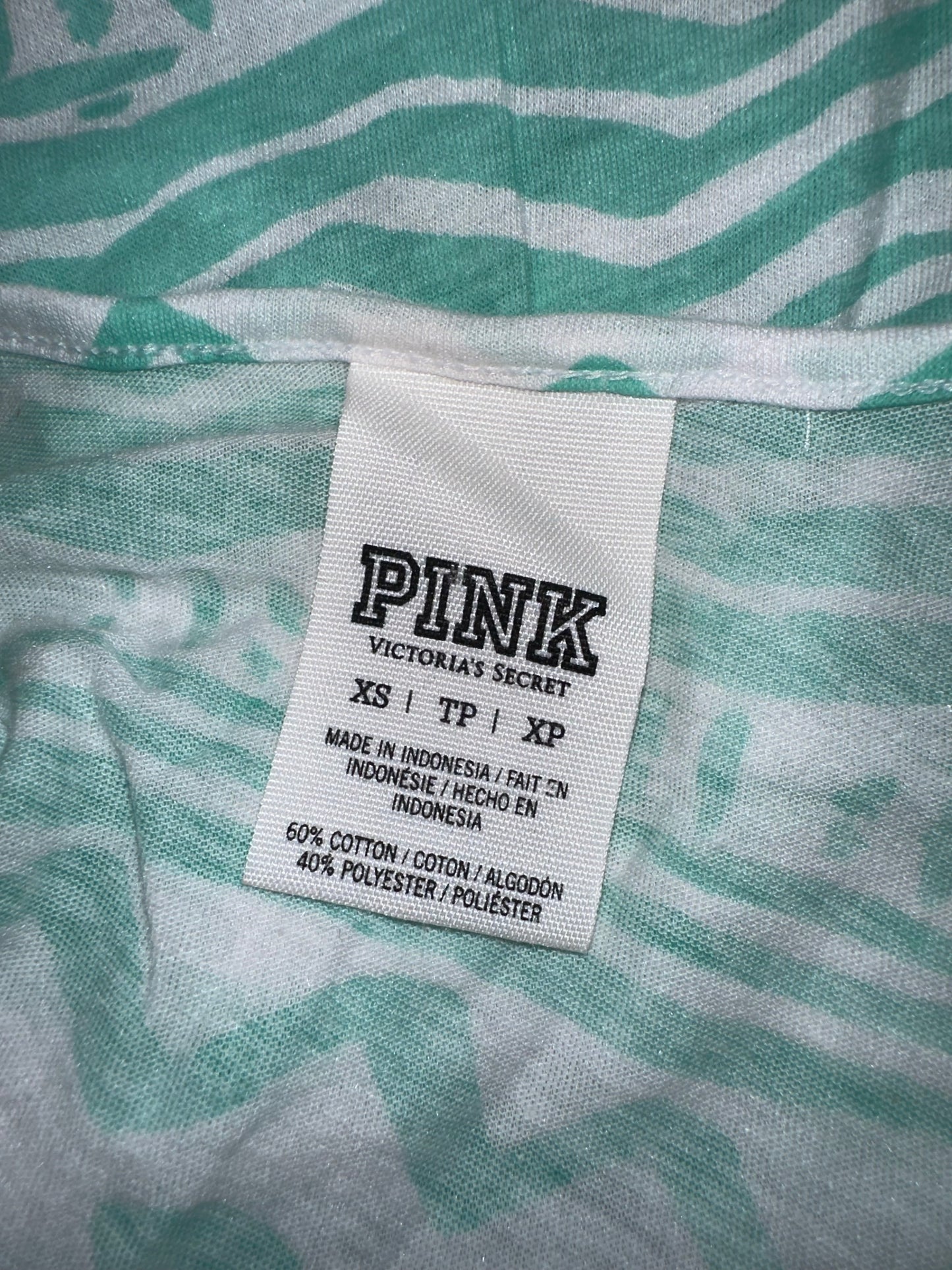 PINK VS (XS) Turquoise Pattern Oversized Tank Top