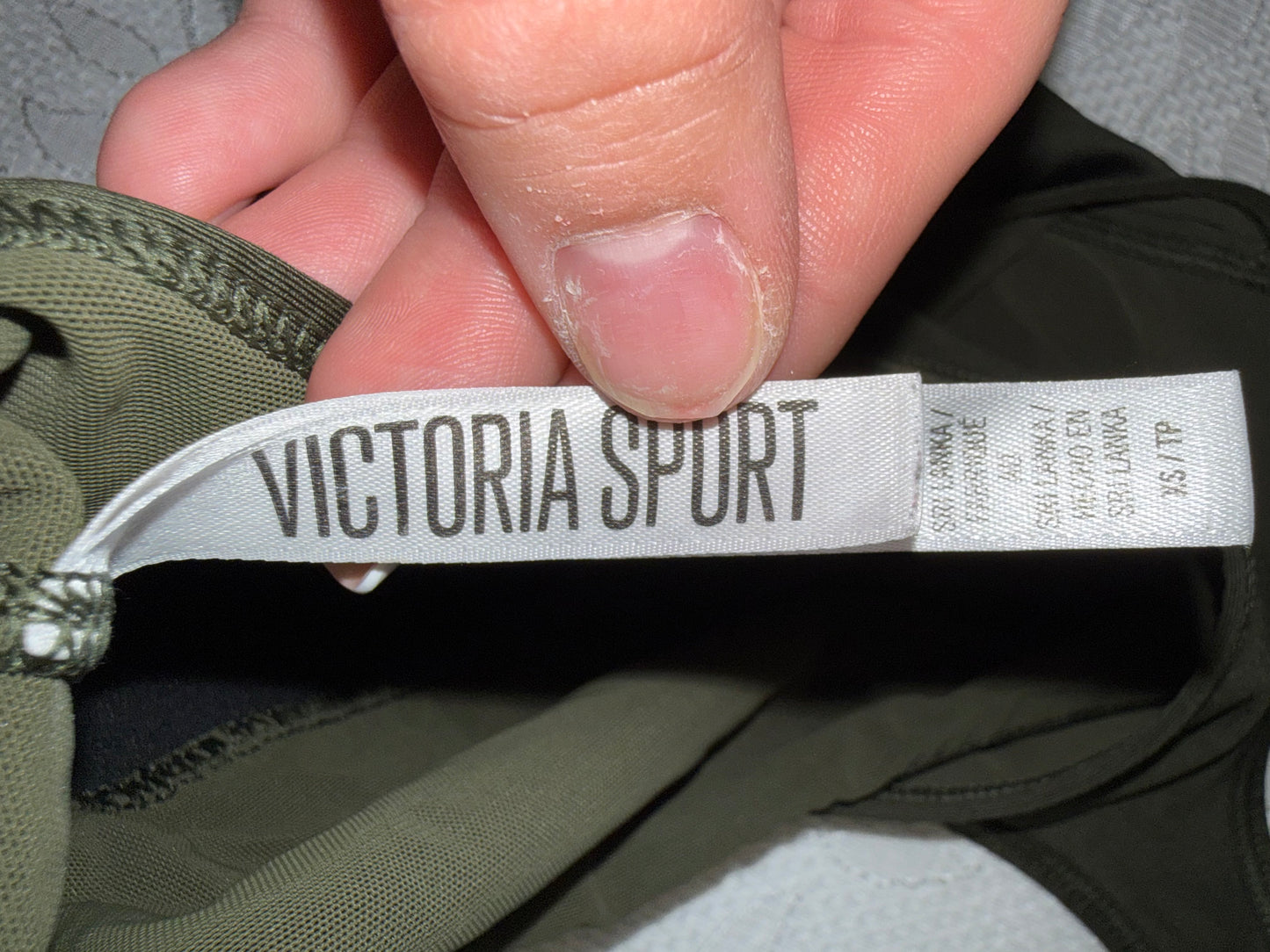 Victoria's Sport (XS) Green Sports Bra with VSX Logo Band