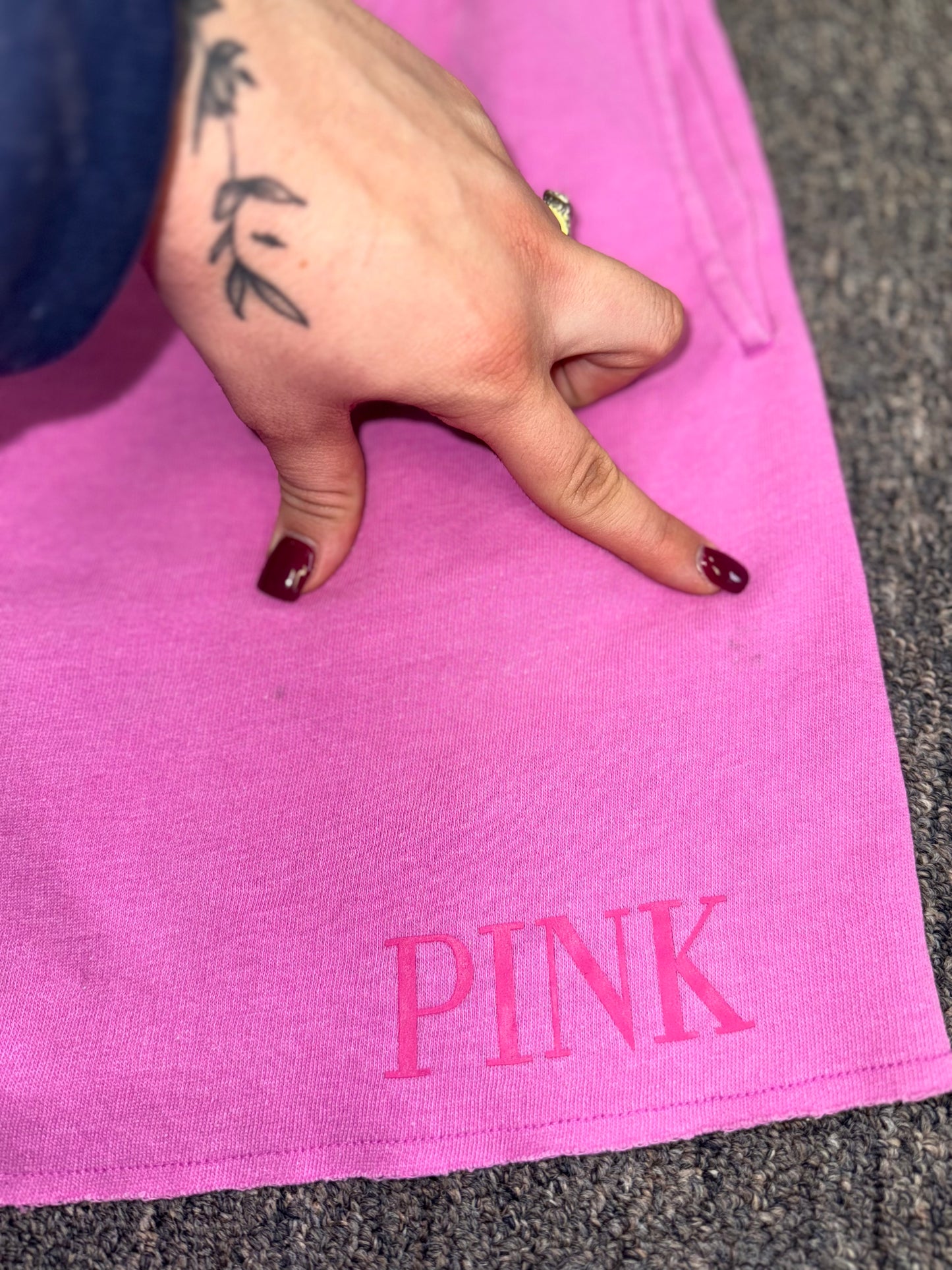 PINK Victoria's Secret (Large) Hot Pink Drawstring Shorts with Pockets