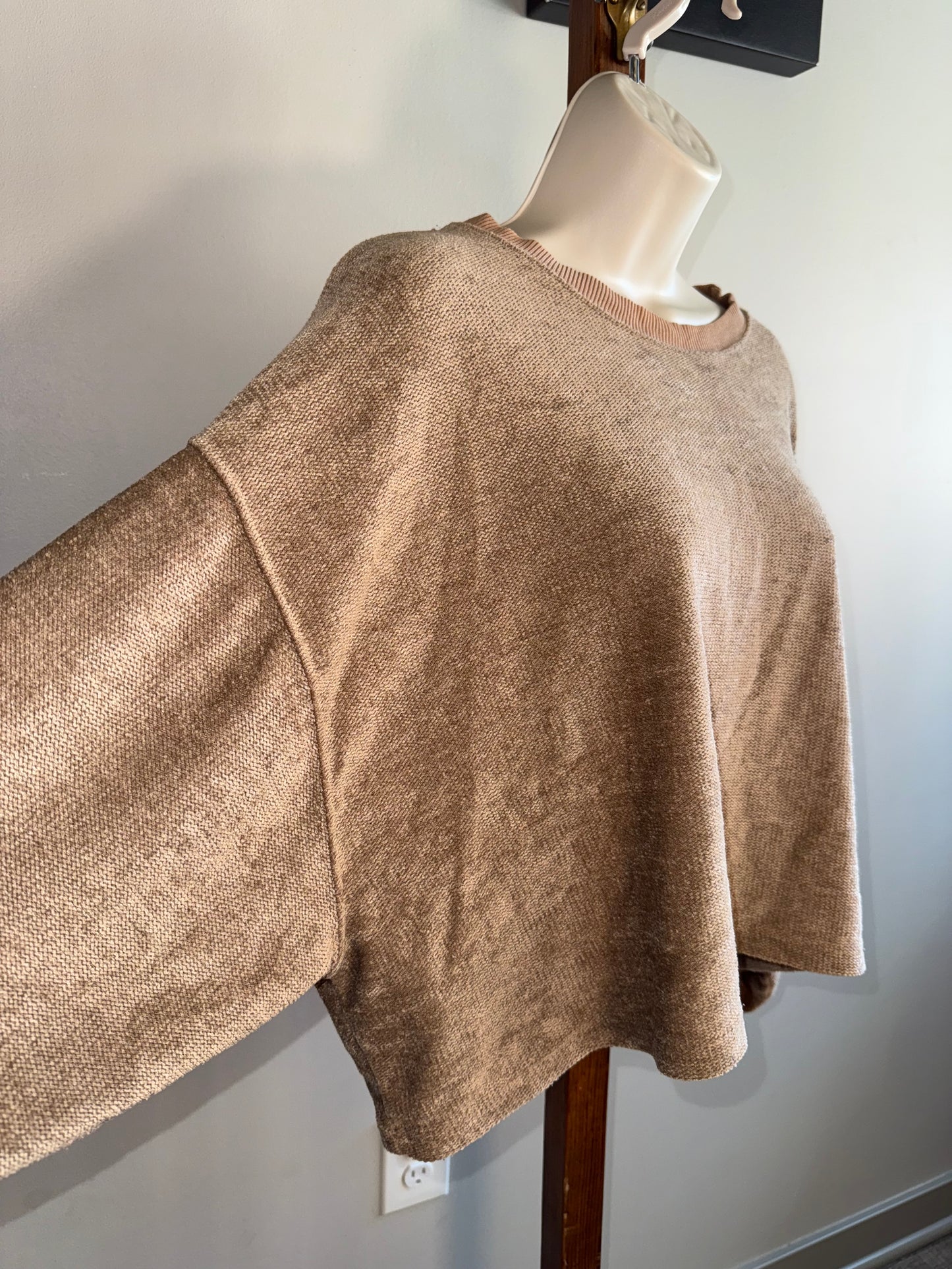 Zara (Medium) Brown Cropped Crewneck Sweatshirt