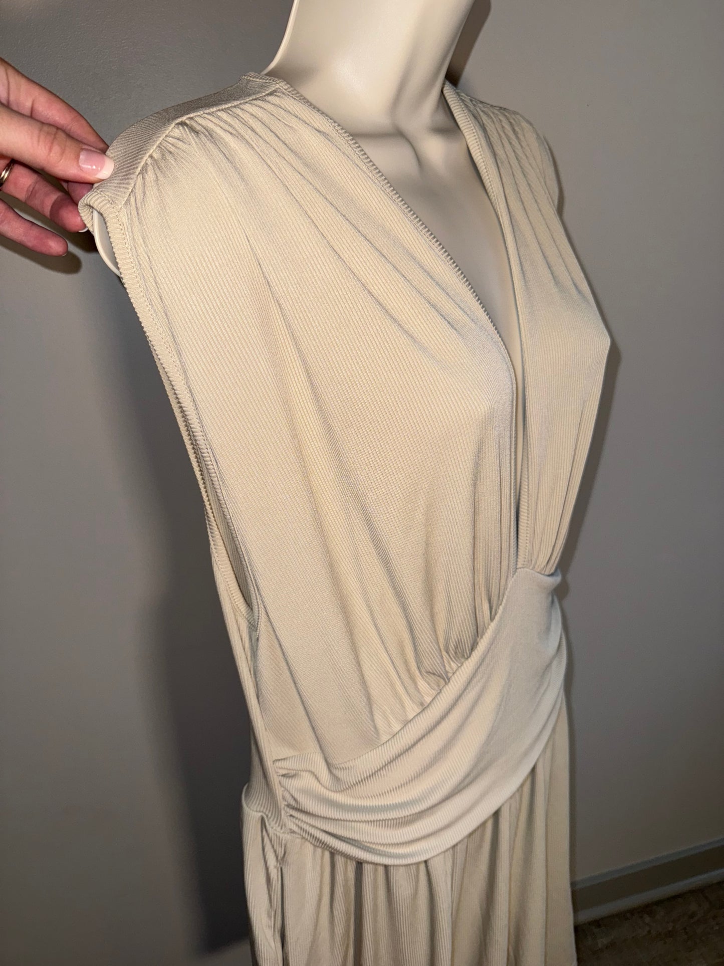 NWT Cider (2X) Brand New Cream Ribbed Romper with Pockets