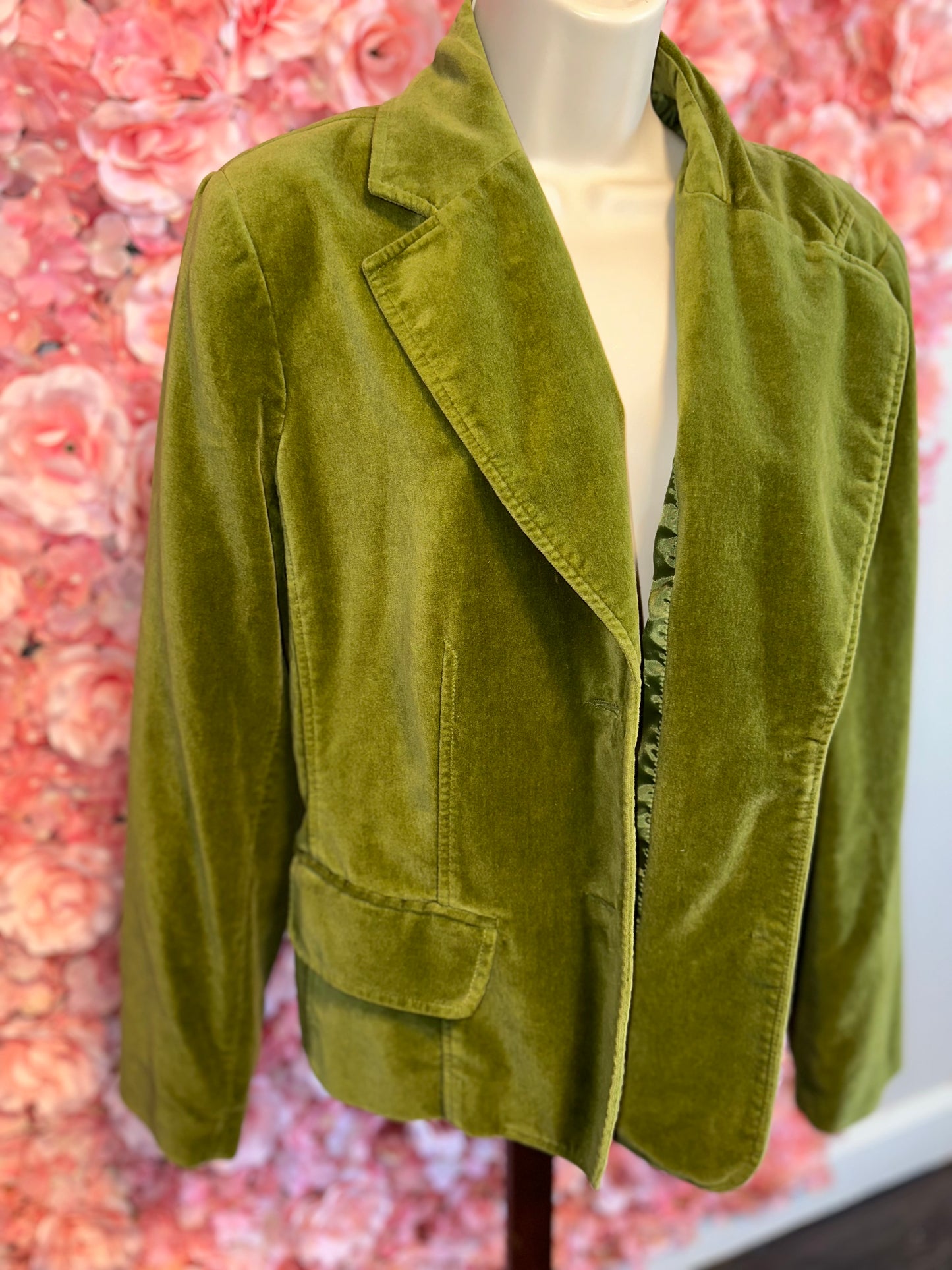 Studio 94 (XL) Bright Green Suede Buttoned Blazer Jacket