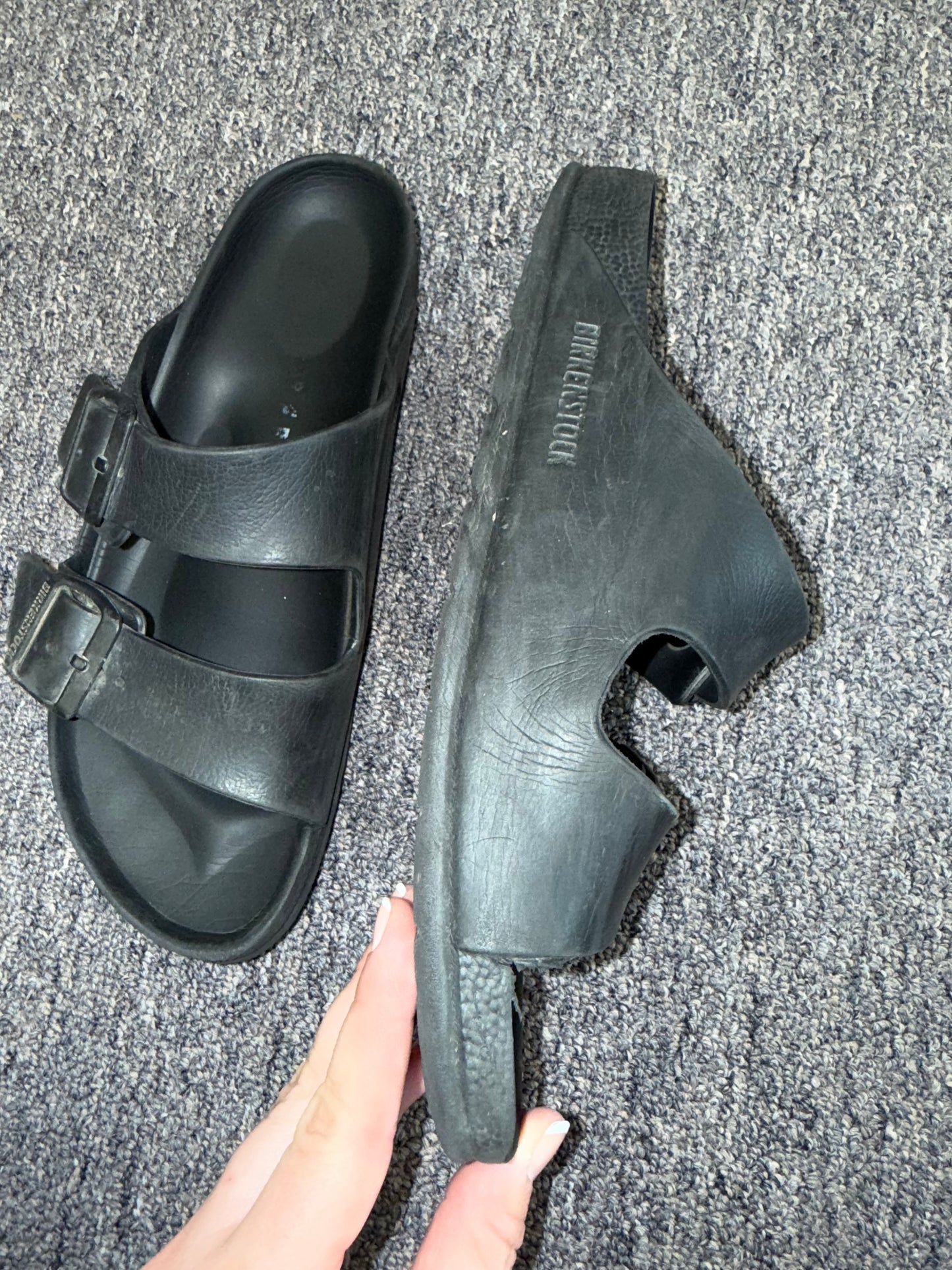 Birkenstock (39) Black Slip On Sandals