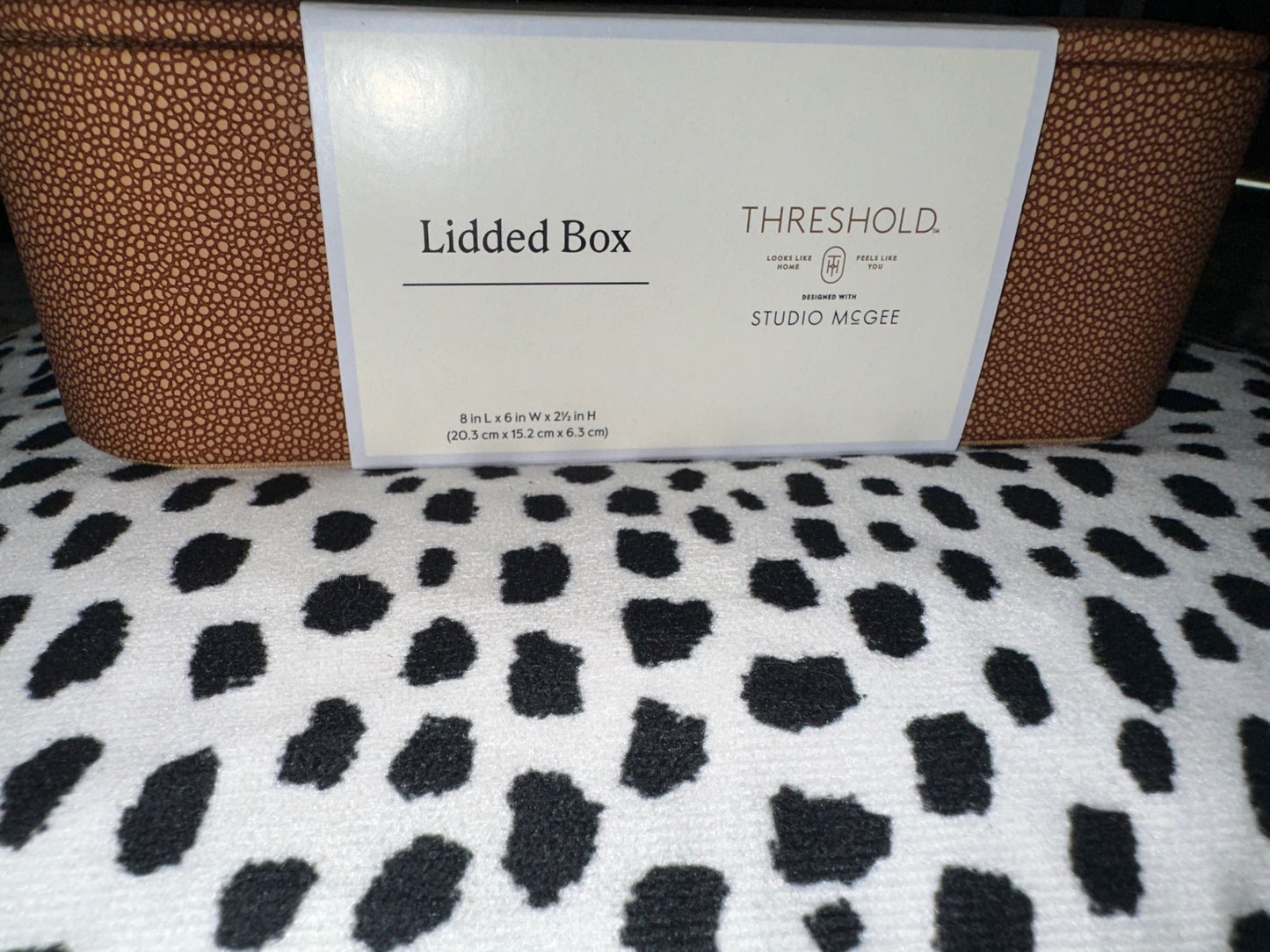 Brand New Threshold Brown Faux Leather Lidded Box