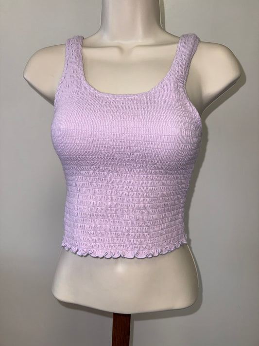 Hollister (XS) Purple Scrunched Cropped Tank Top