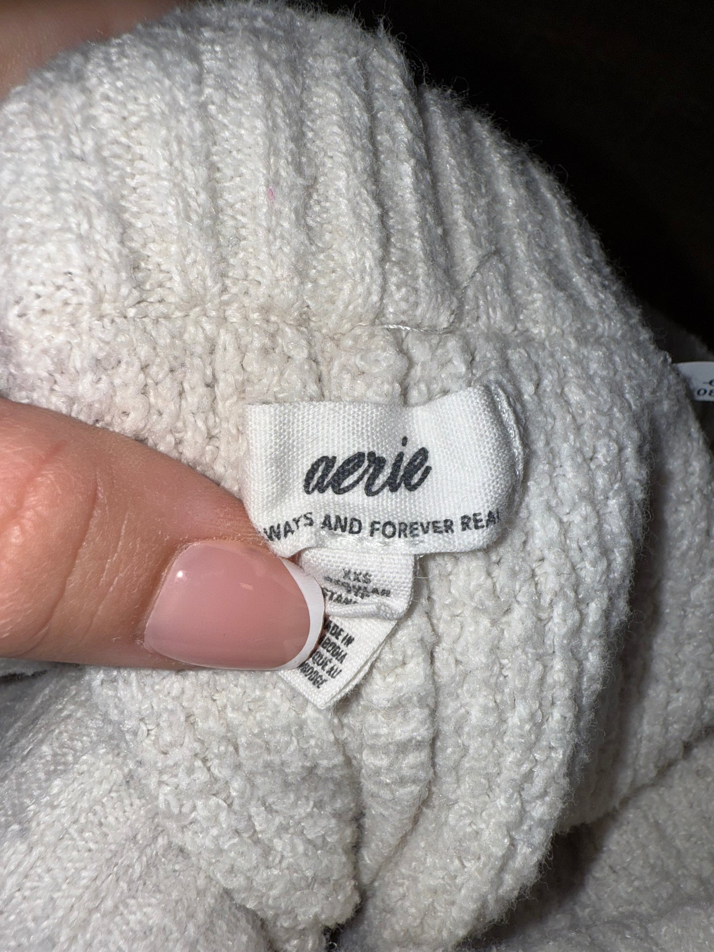 aerie (XXS) Cream Knit Jogger Bottoms