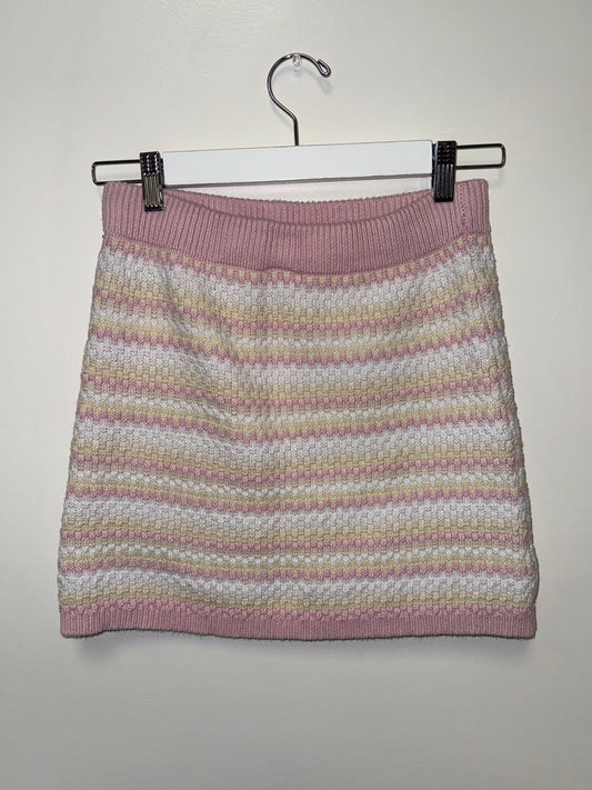 Wild Fable (Medium) Pink/Yellow/White Knit Midi Skirt
